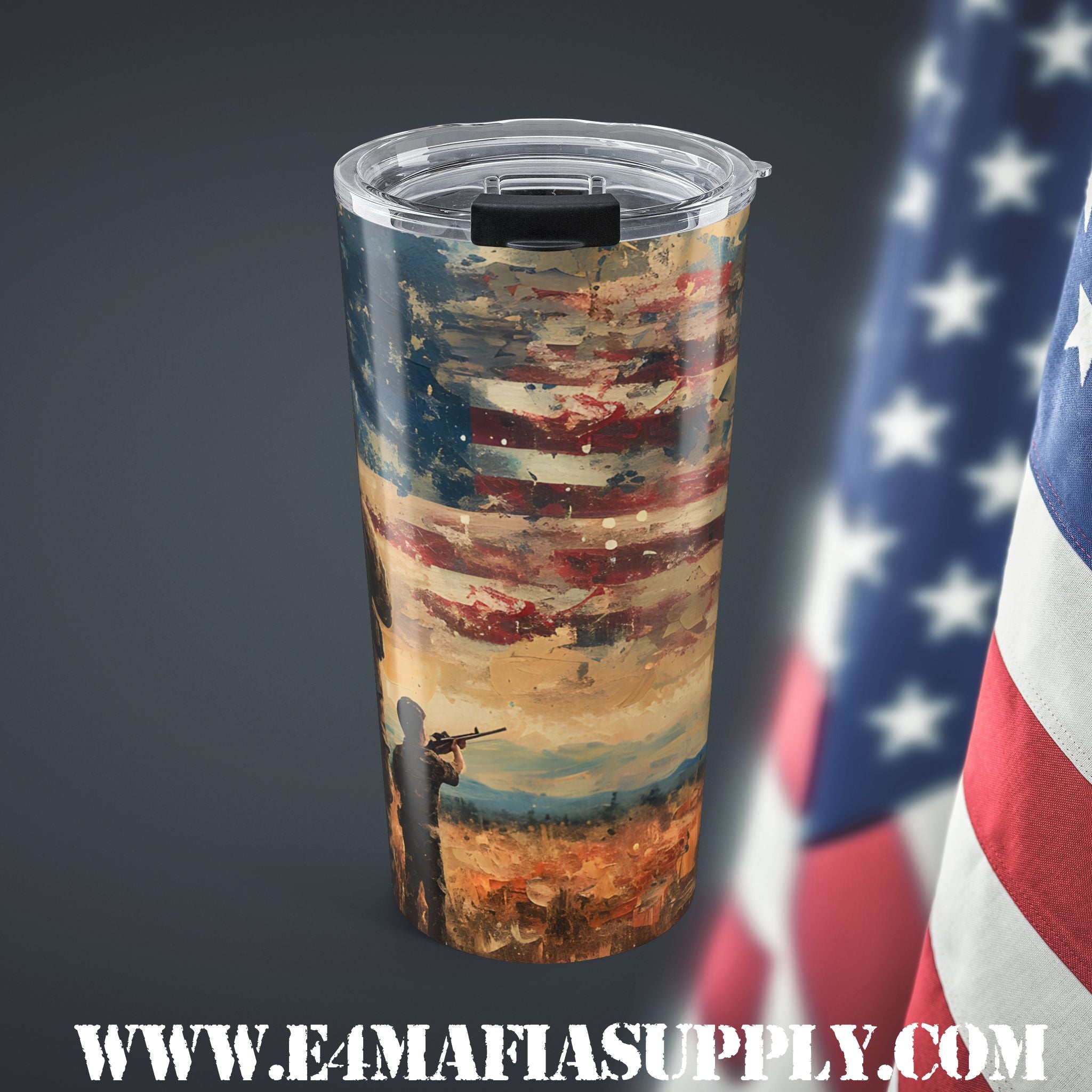 Land of the Free — Patriotic Soldier Tumbler That Honors the Brave