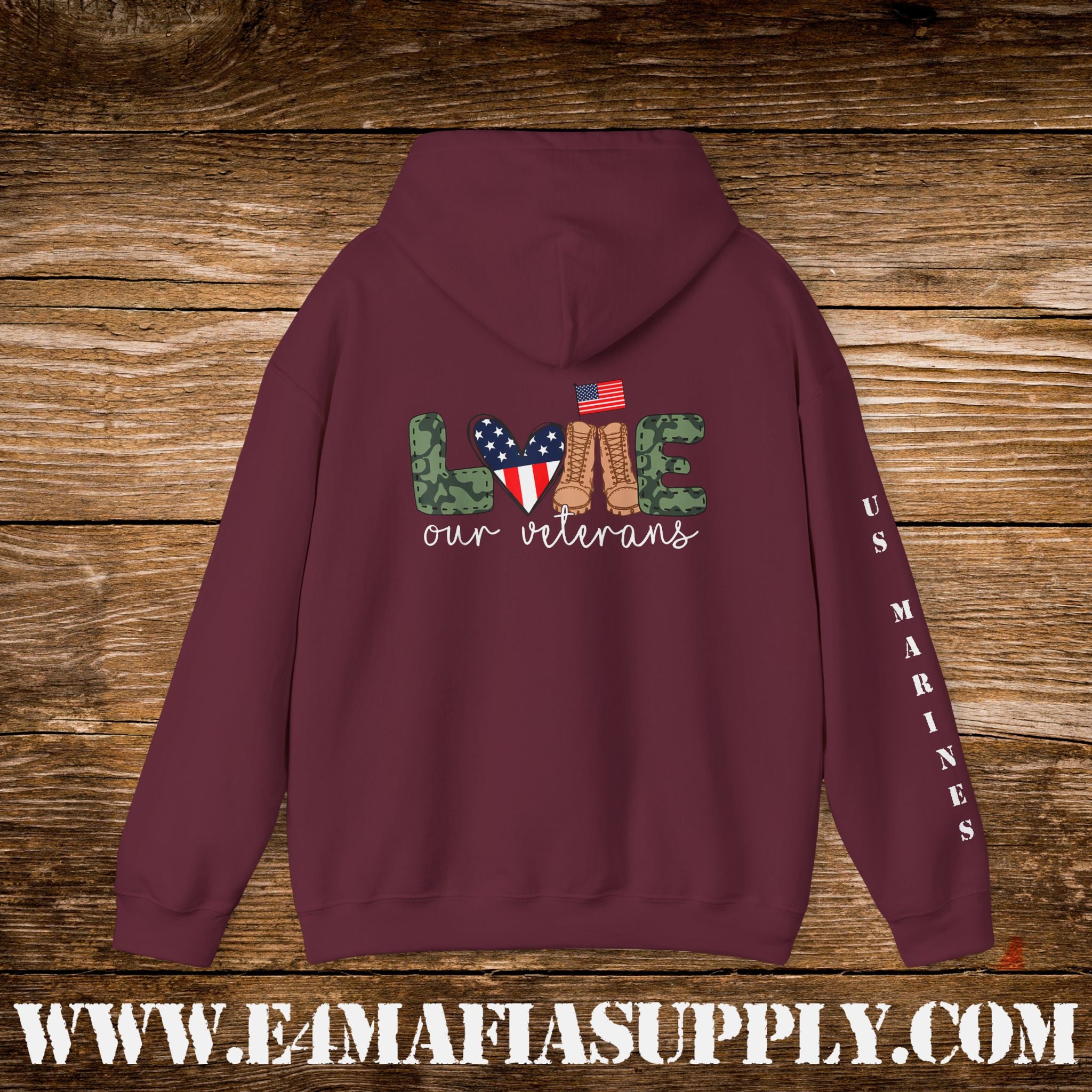 Love Our Veterans US Marines Hoodie