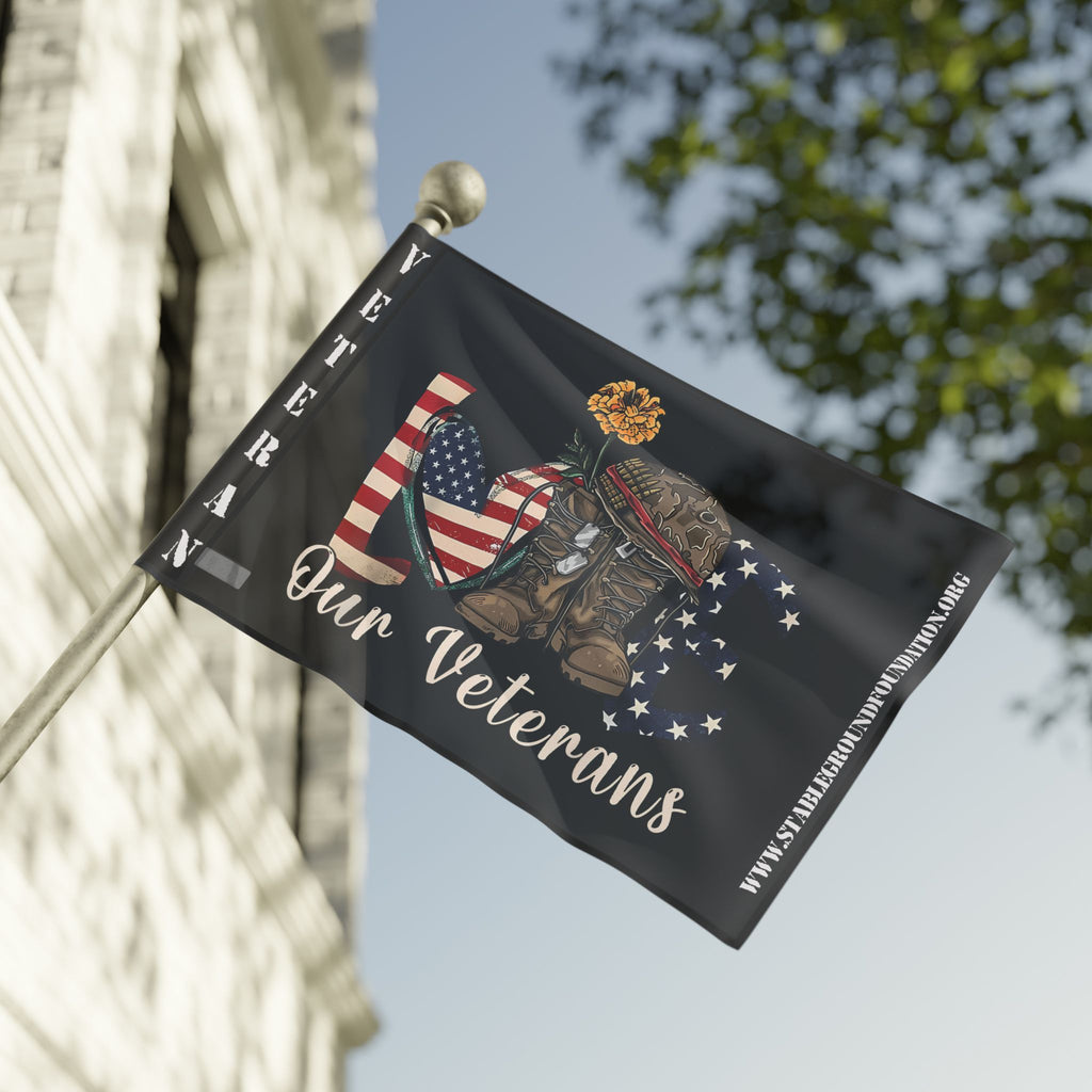Love Our Veterans — Patriotic Flag Honoring Service, Sacrifice & Strength