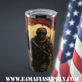 Proud to Serve — Military Warrior Tumbler for the Heroes Who Never Quit