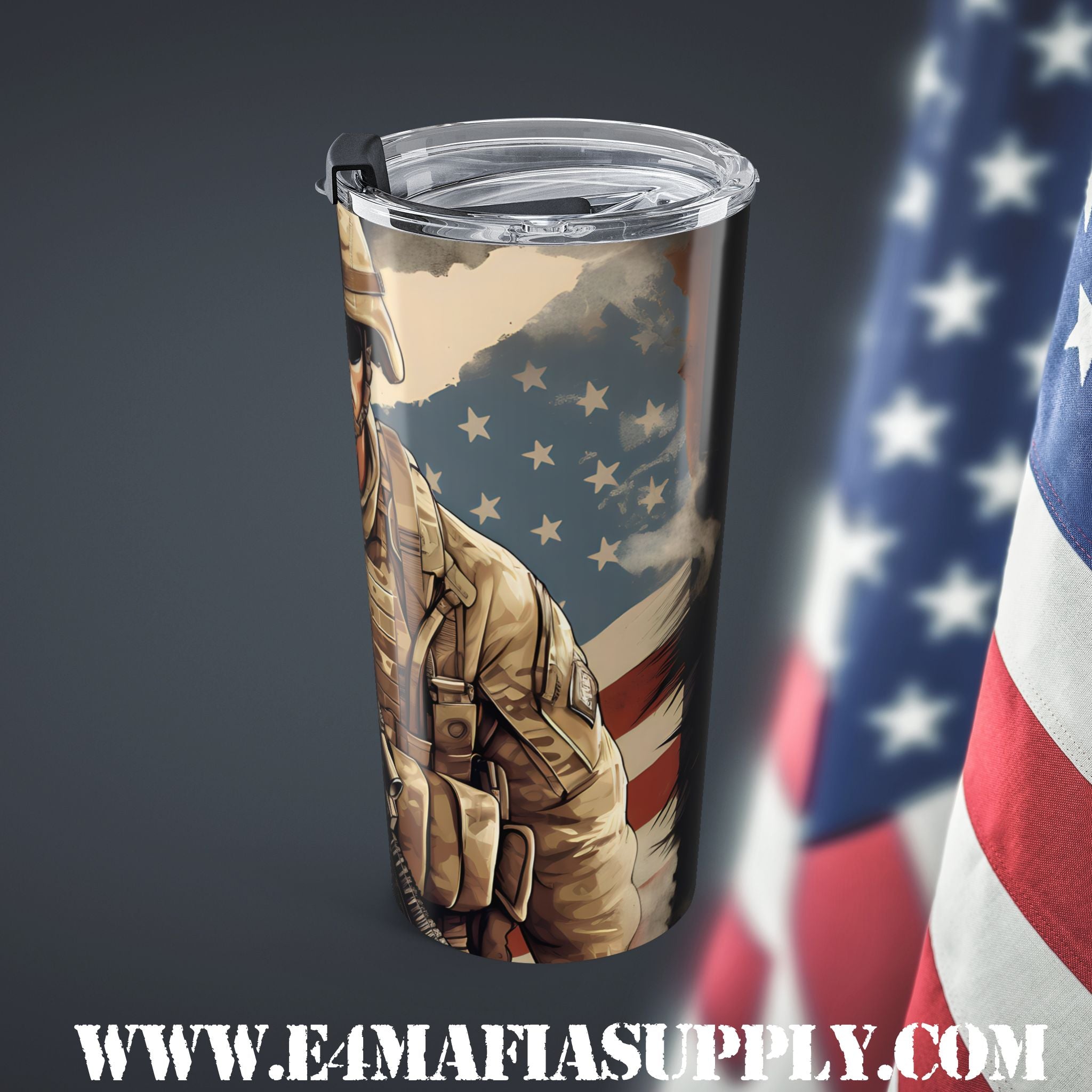 Silent Warrior — Tactical Soldier Tumbler for the Fearless and Focused