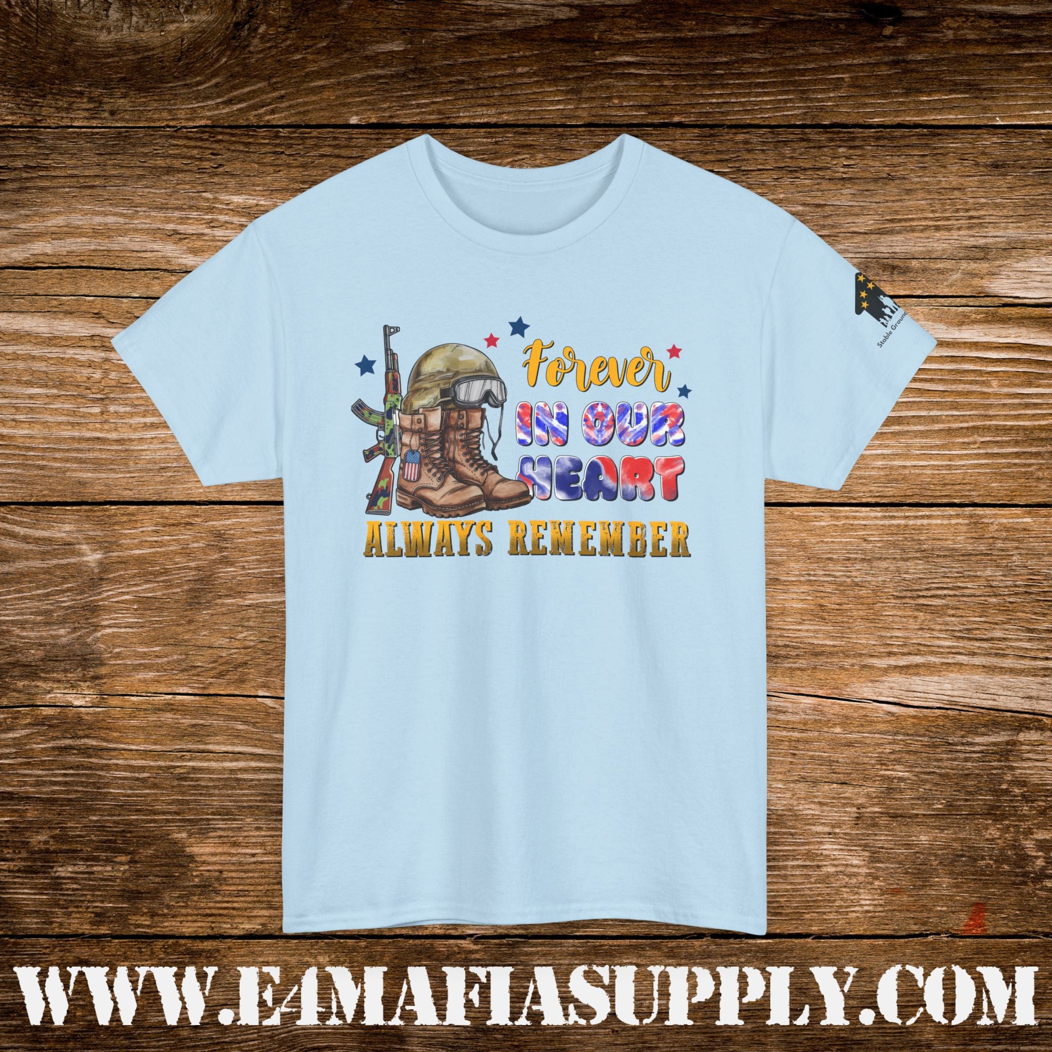 “Forever in Our Hearts, Always Remember” – Patriotic Fallen Soldier Memorial T-Shirt