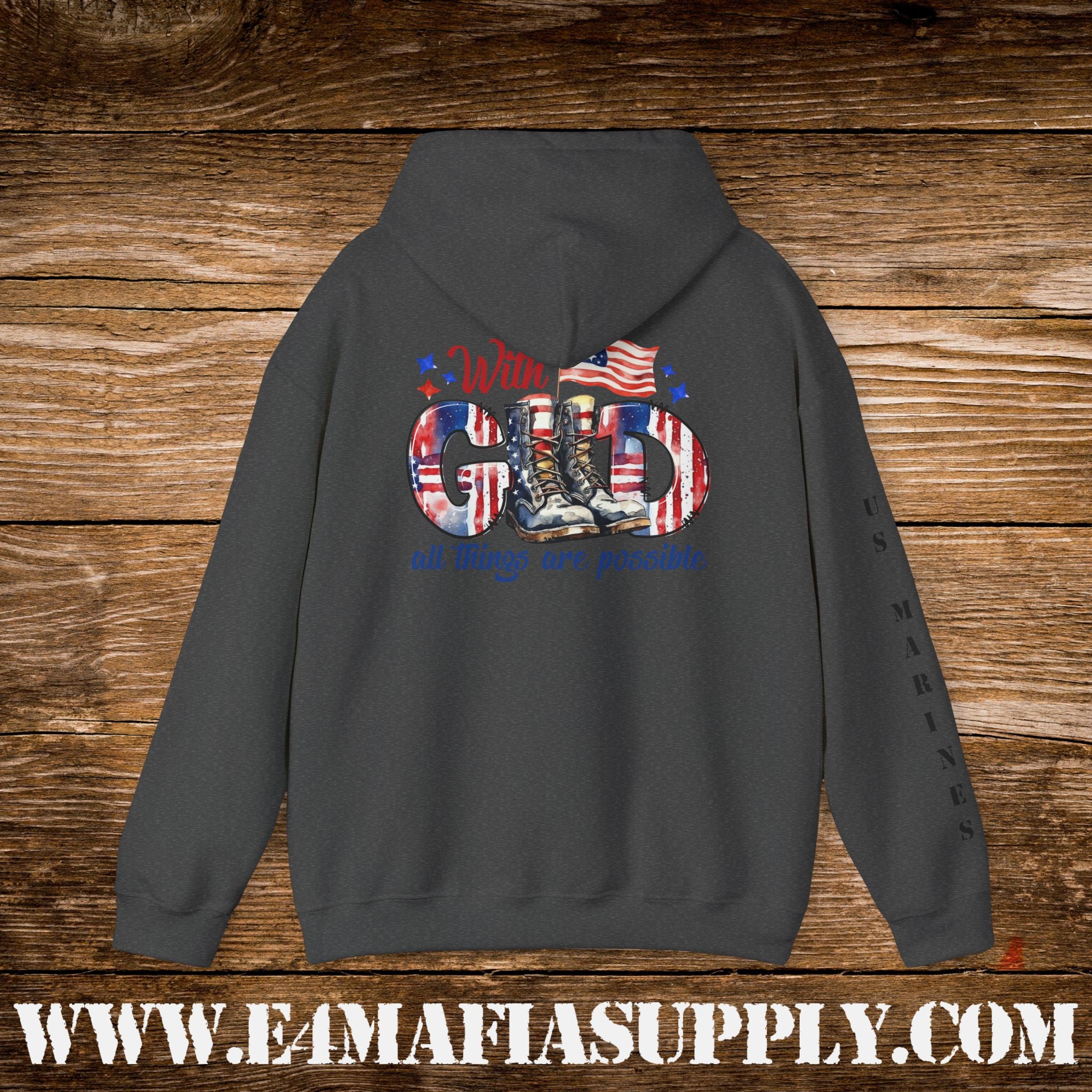 With God All Things Are Possible – US Marines Hoodie