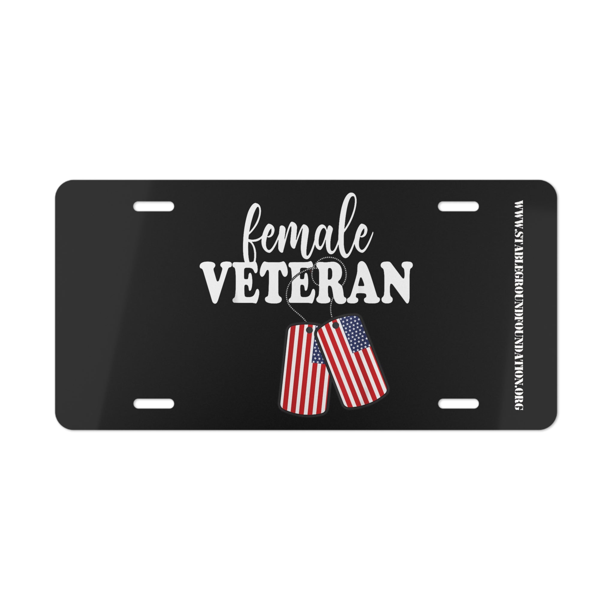 Female Veteran – Patriotic Dog Tags License Plate