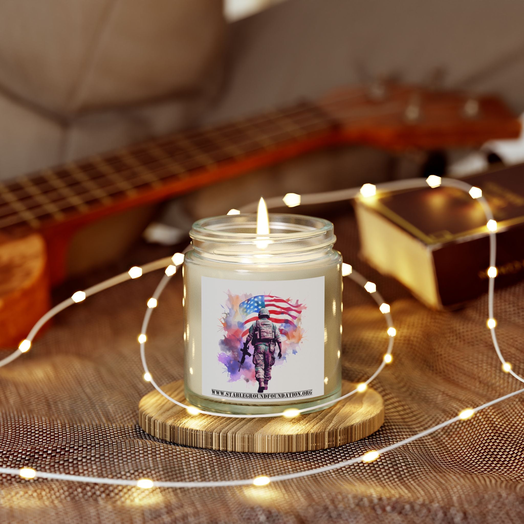 Watercolor Soldier Candle – Honor, Courage, and Freedom in Every Flame