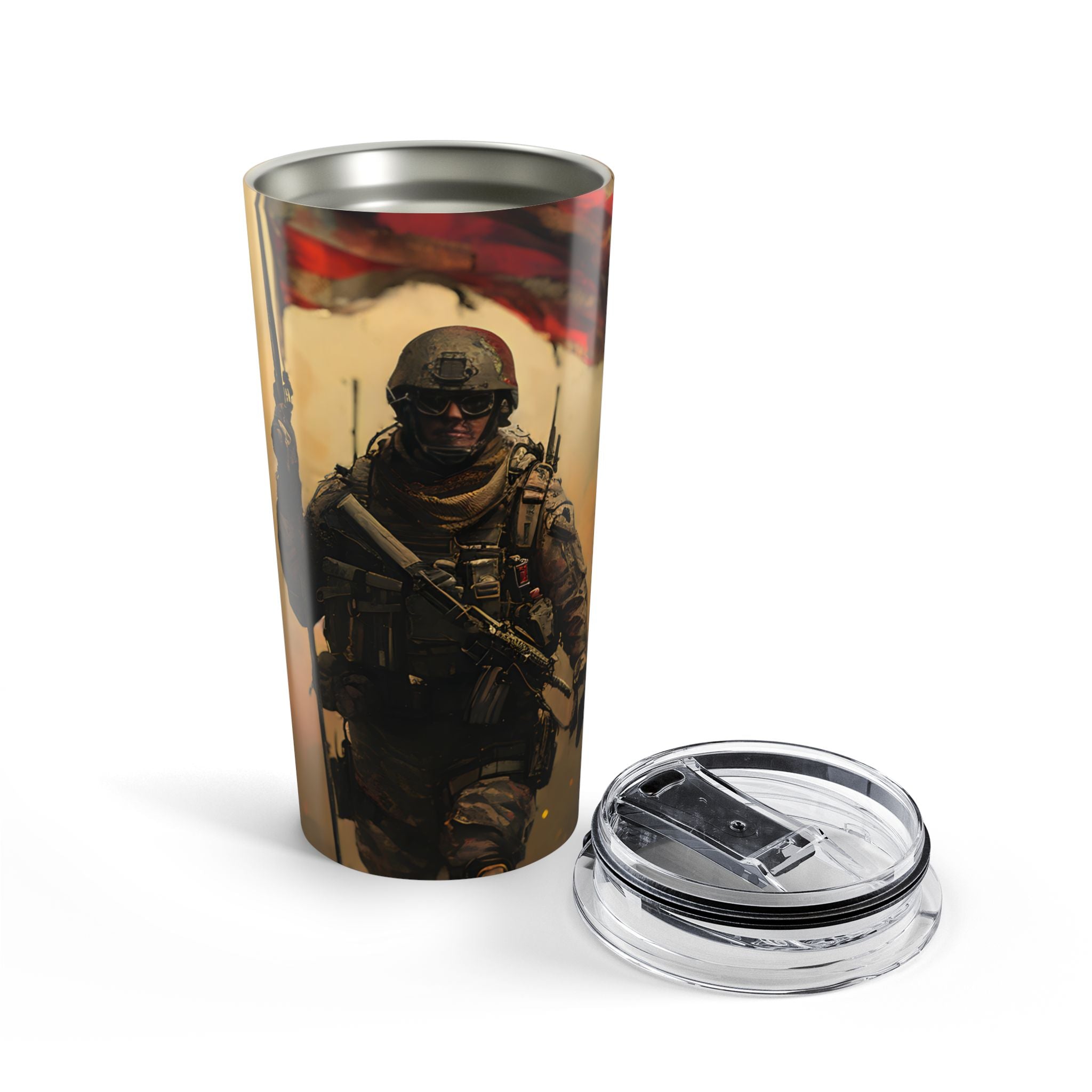 Proud to Serve — Military Warrior Tumbler for the Heroes Who Never Quit