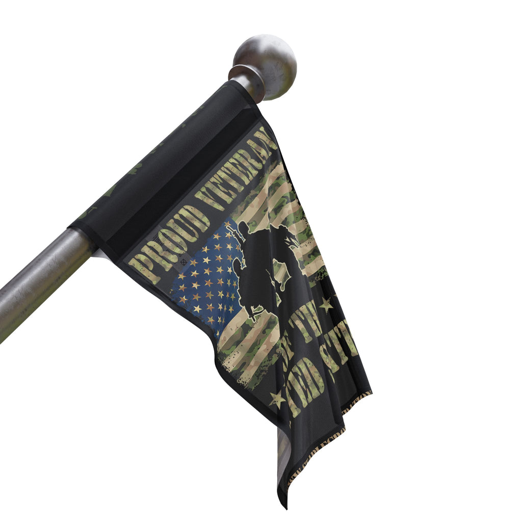 Proud Veteran of the United States — Camouflage American Flag Honoring Service