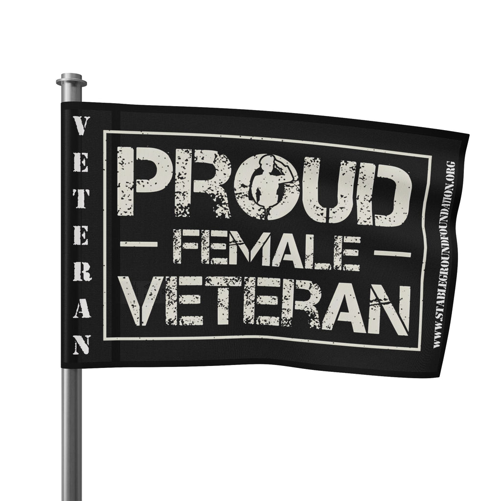 Proud Female Veteran — Bold Patriotic Flag Honoring Women Who Served