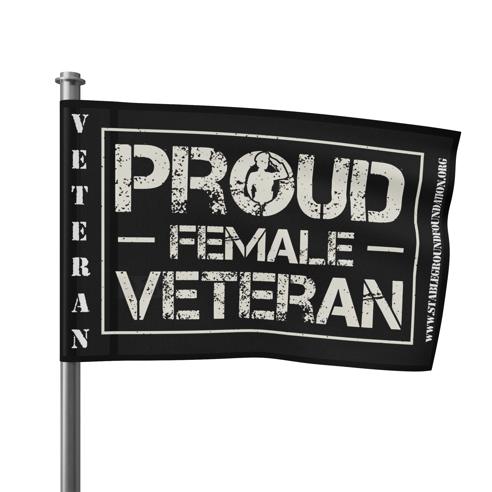 Proud Female Veteran — Bold Patriotic Flag Honoring Women Who Served