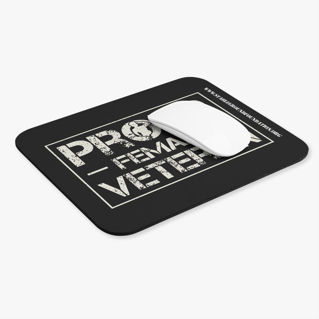 Proud Female Veteran – Bold Distressed Text Mouse Pad