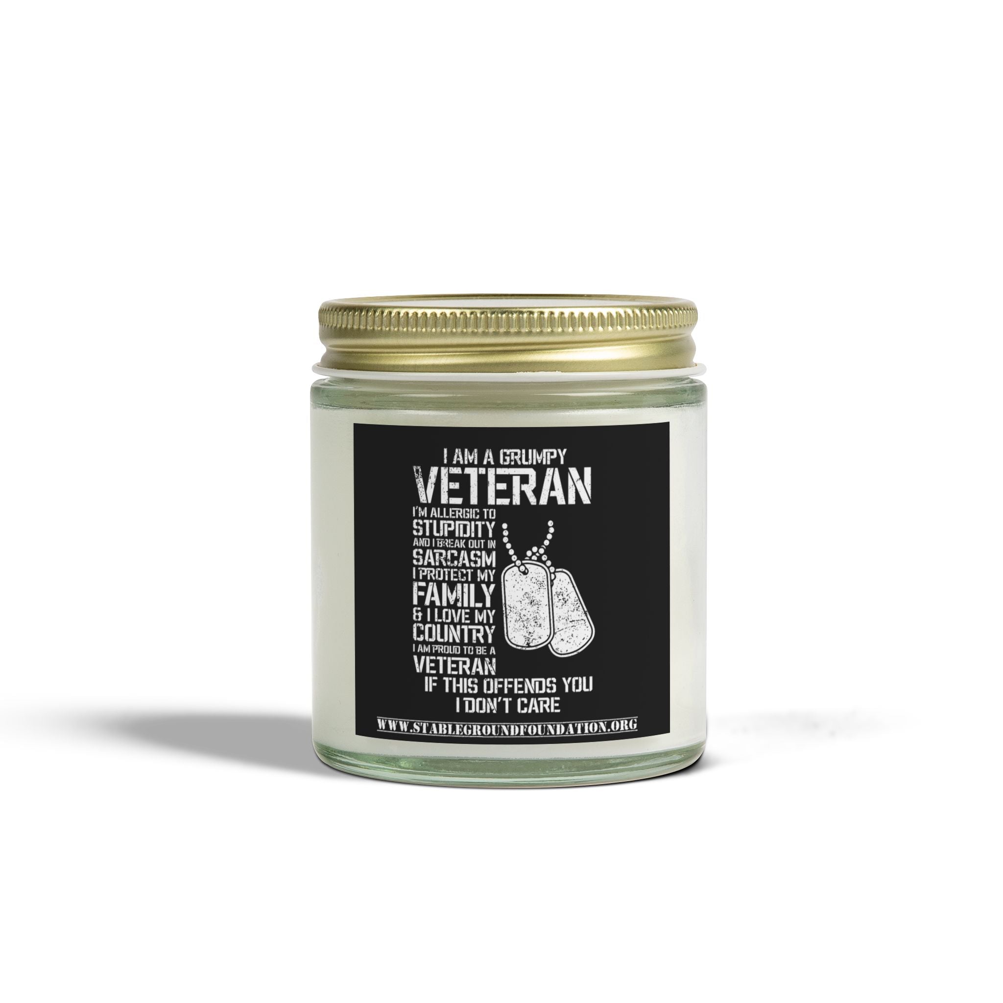 Grumpy Veteran Candle | Funny Patriotic Gift for Veterans with Attitude