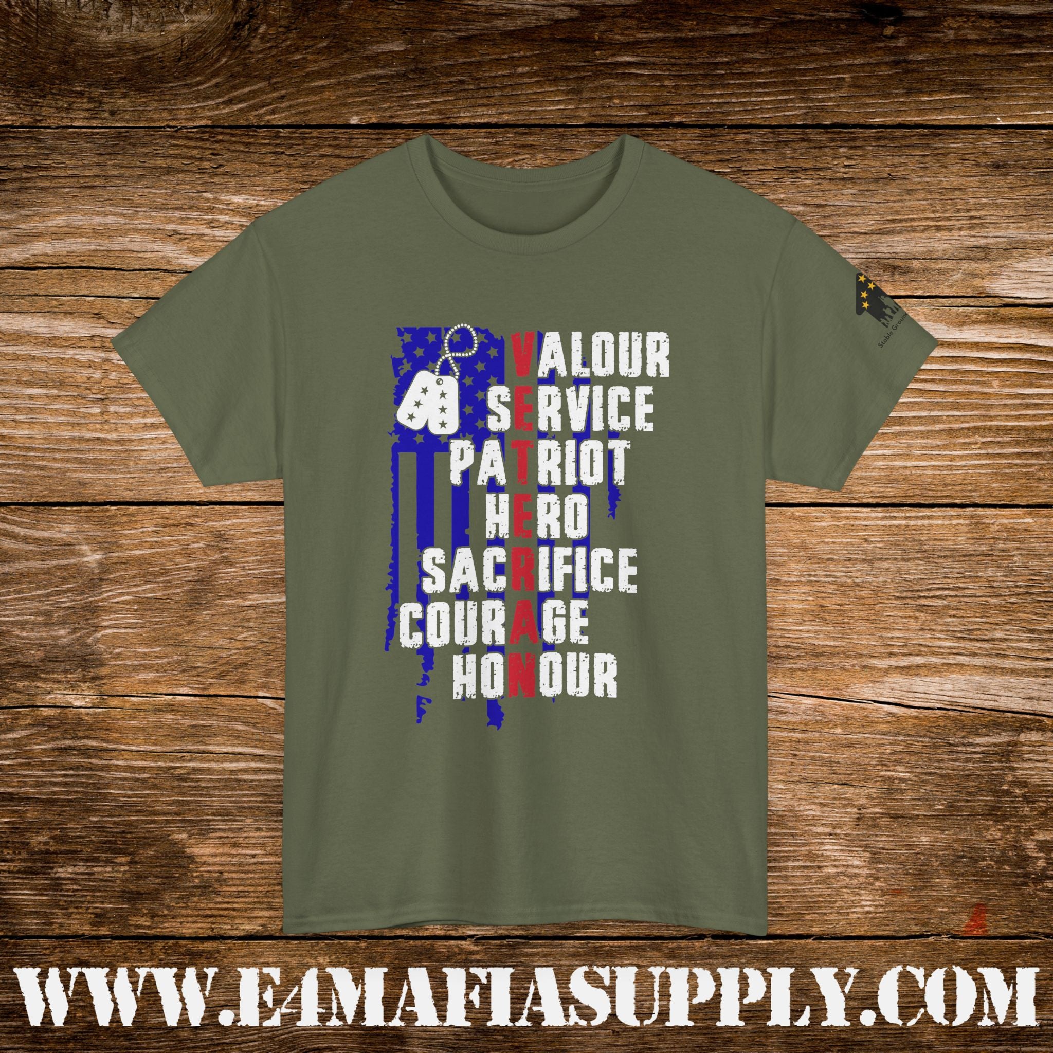 “Valour, Service, Patriot, Hero” – Military Pride & Sacrifice T-Shirt