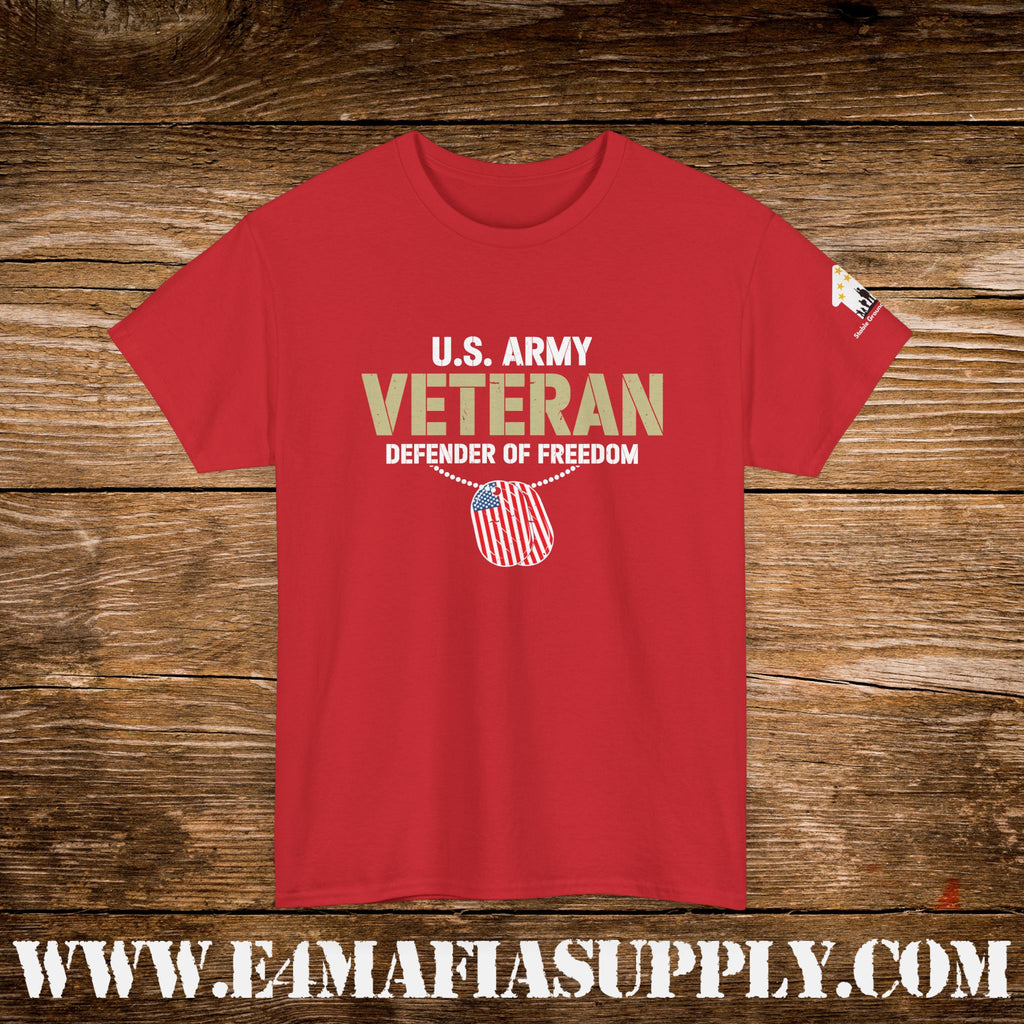 “U.S. Army Veteran – Defender of Freedom” Patriotic Military T-Shirt