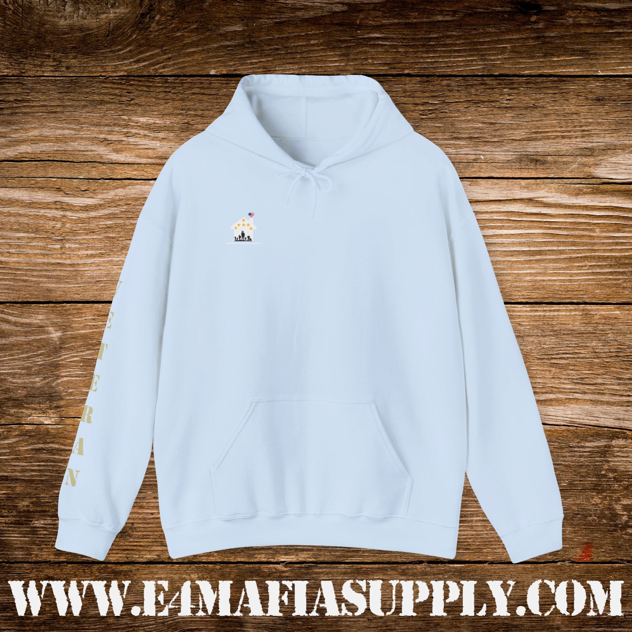 “Vertical Flag Veteran” Minimalist Patriotic Hoodie