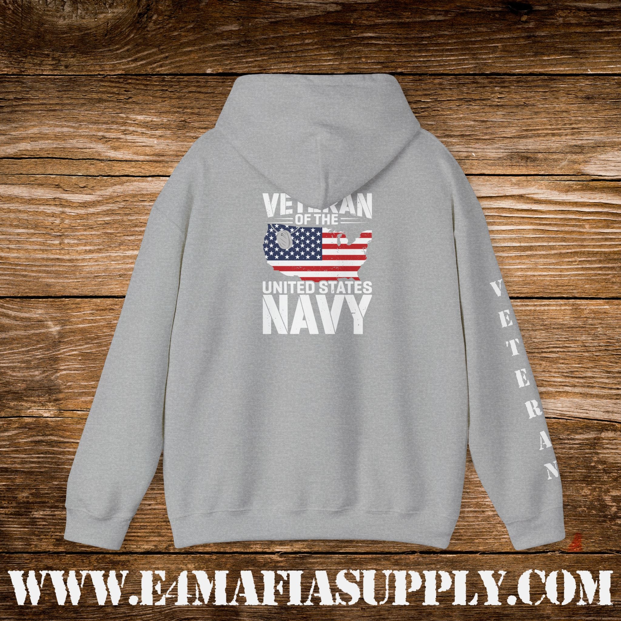 United States Navy Veteran Hoodie – Patriotic Flag Edition