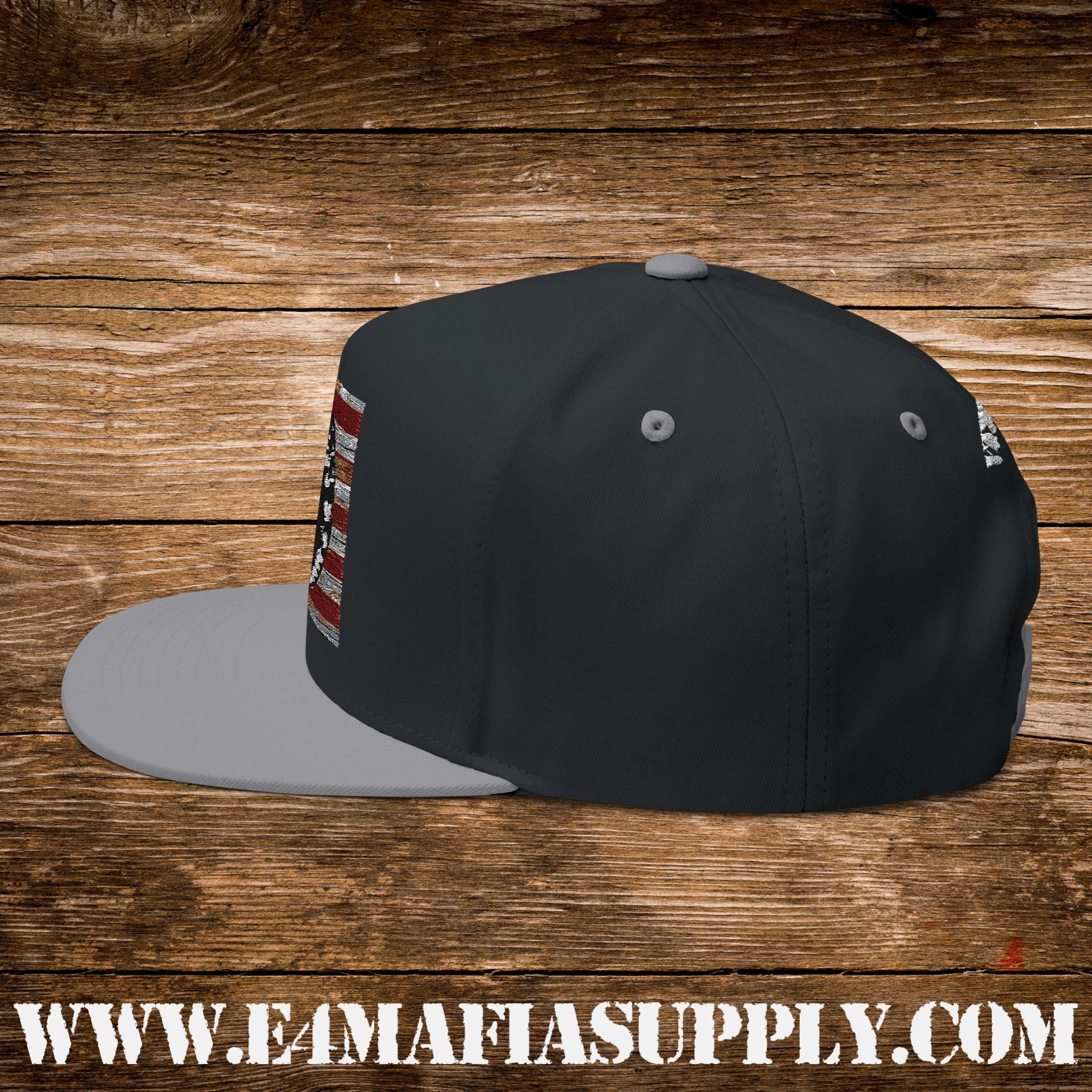 Patriotic “Ruthless Americans” Flat Bill Cap with Eagle and American Flag
