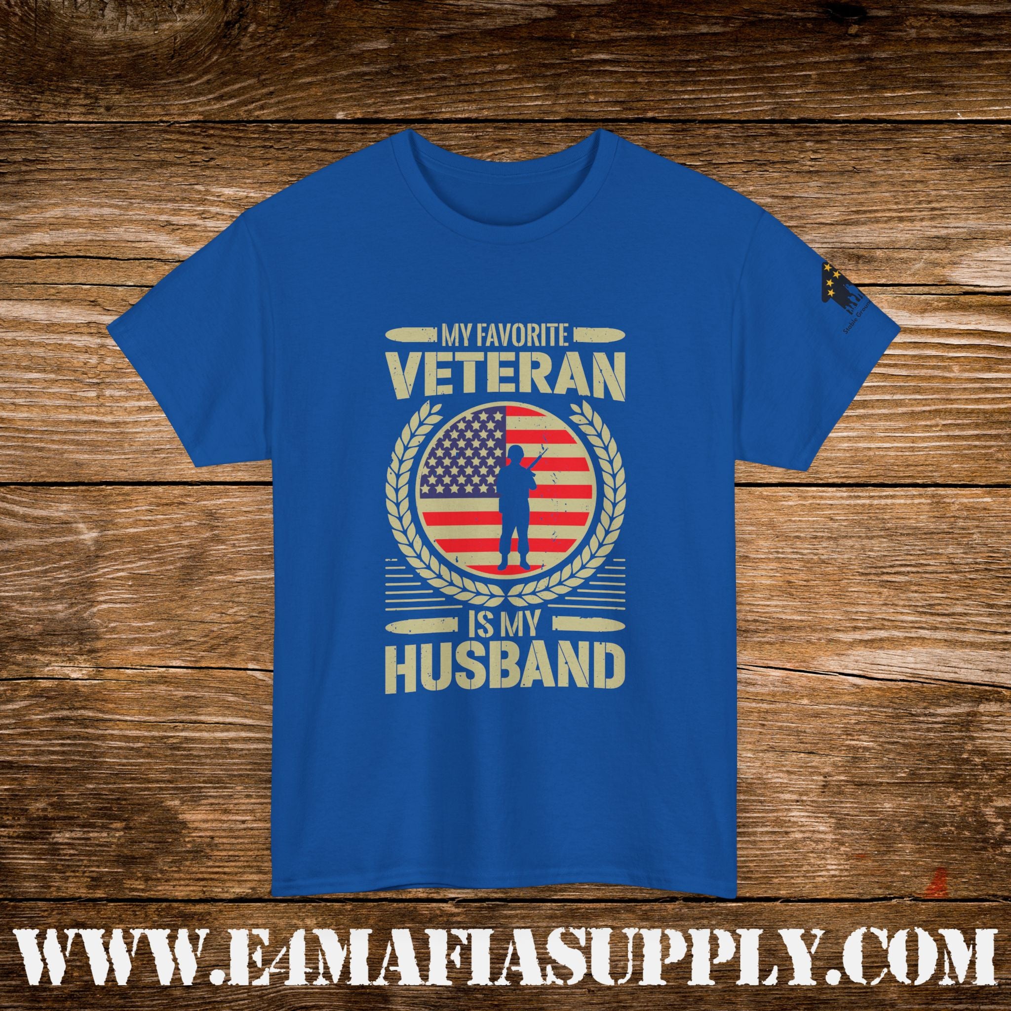 “My Favorite Veteran Is My Husband” – Patriotic Military Wife T-Shirt