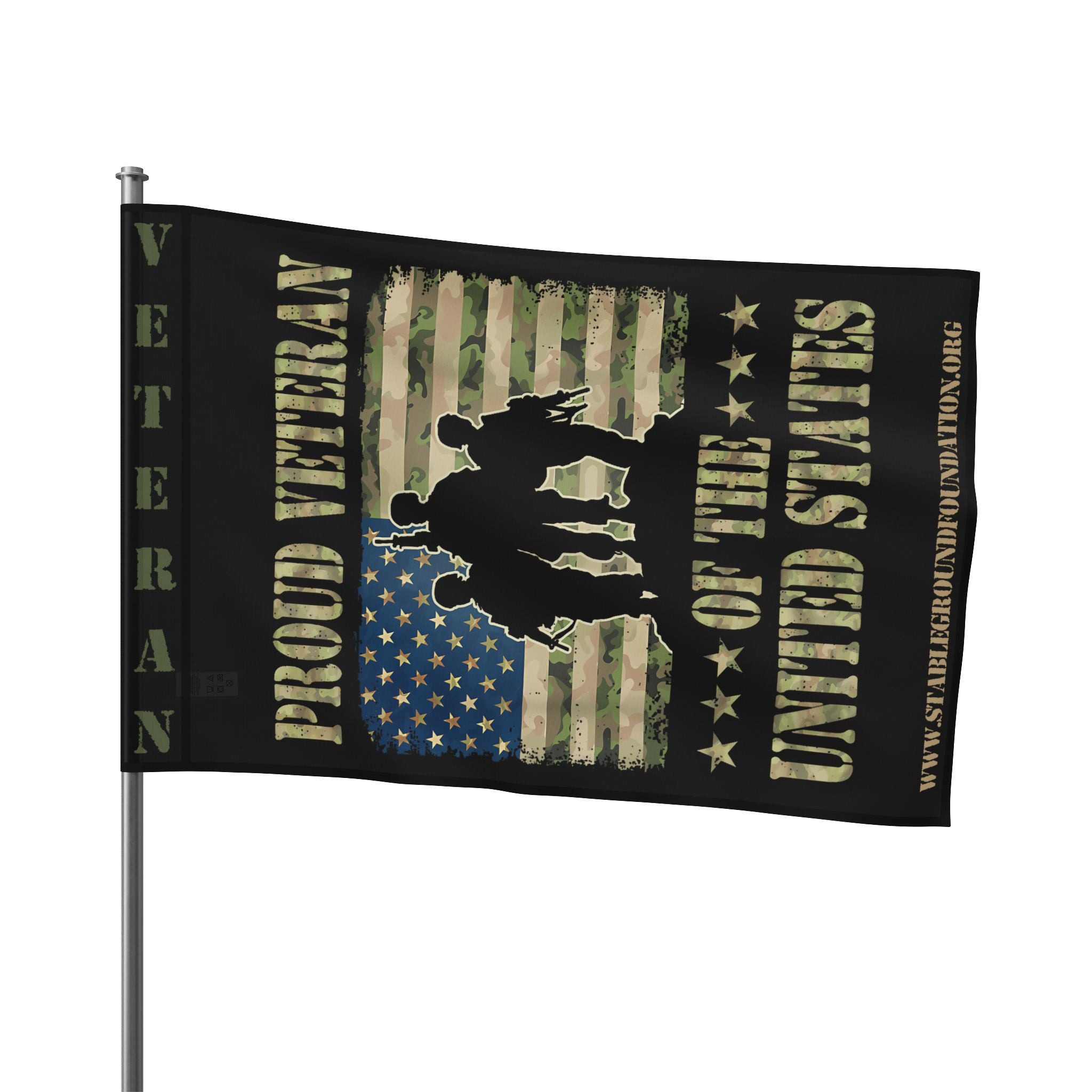 Proud Veteran of the United States — Camouflage American Flag Honoring Service