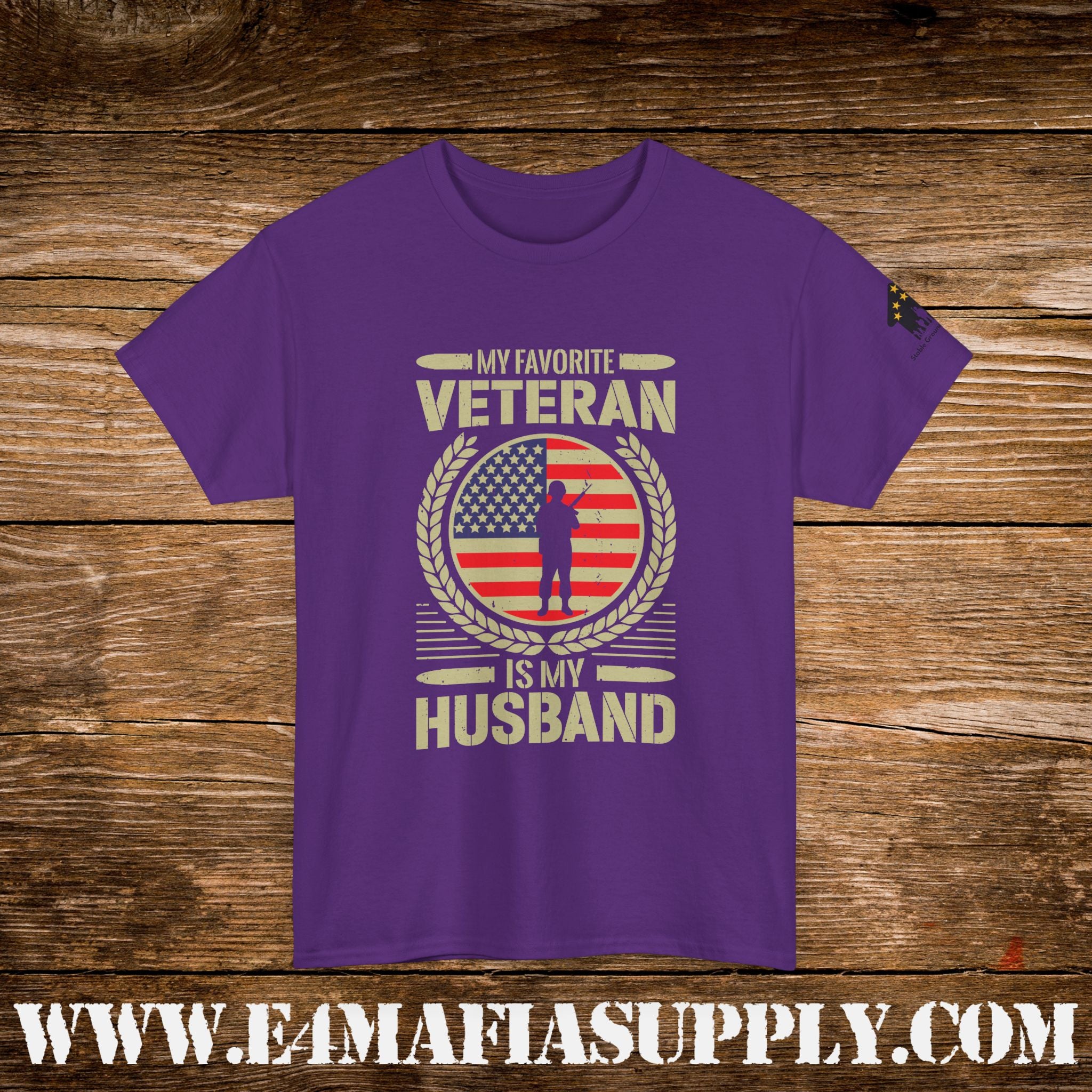 “My Favorite Veteran Is My Husband” – Patriotic Military Wife T-Shirt