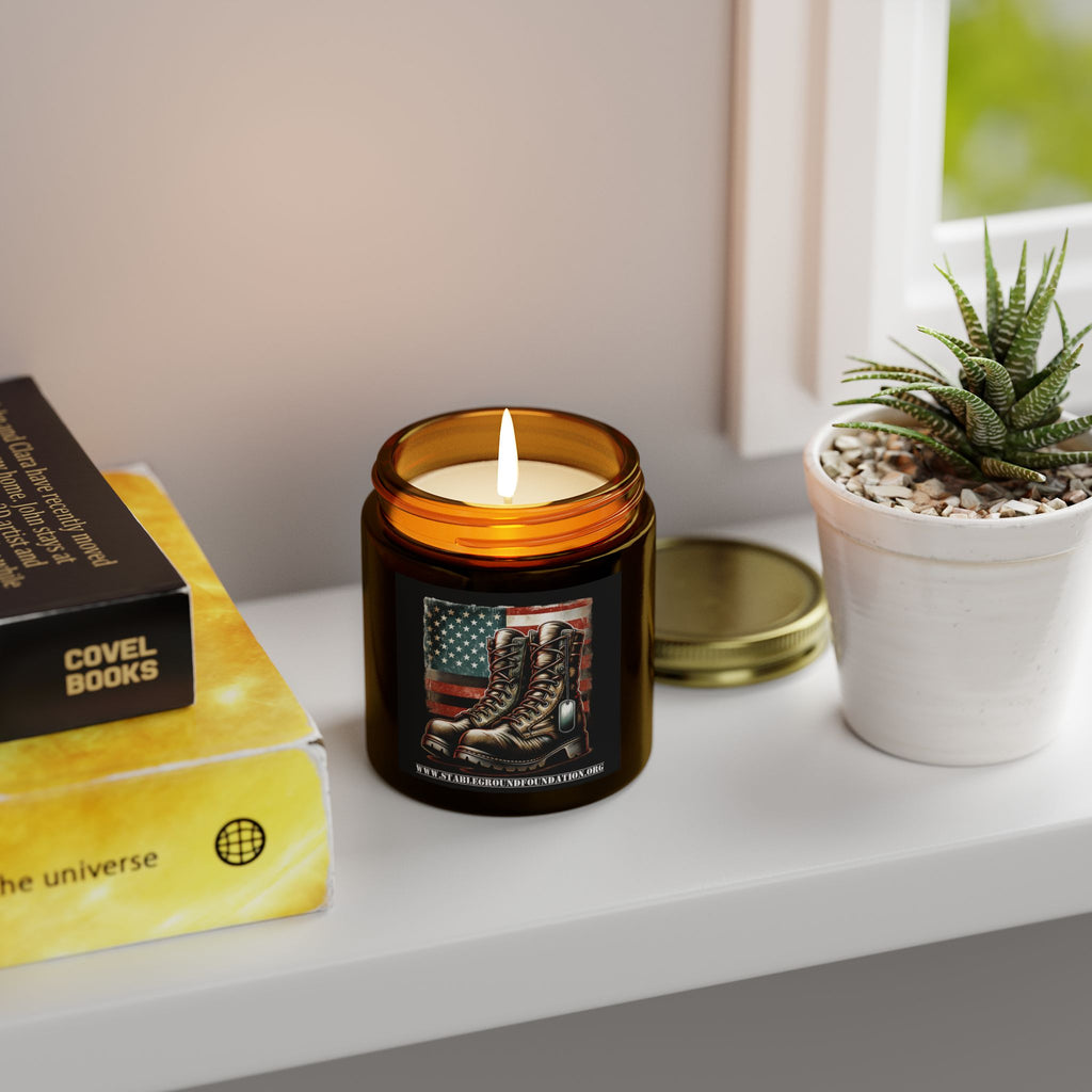Honor and Remembrance Candle – Boots and Flag Tribute