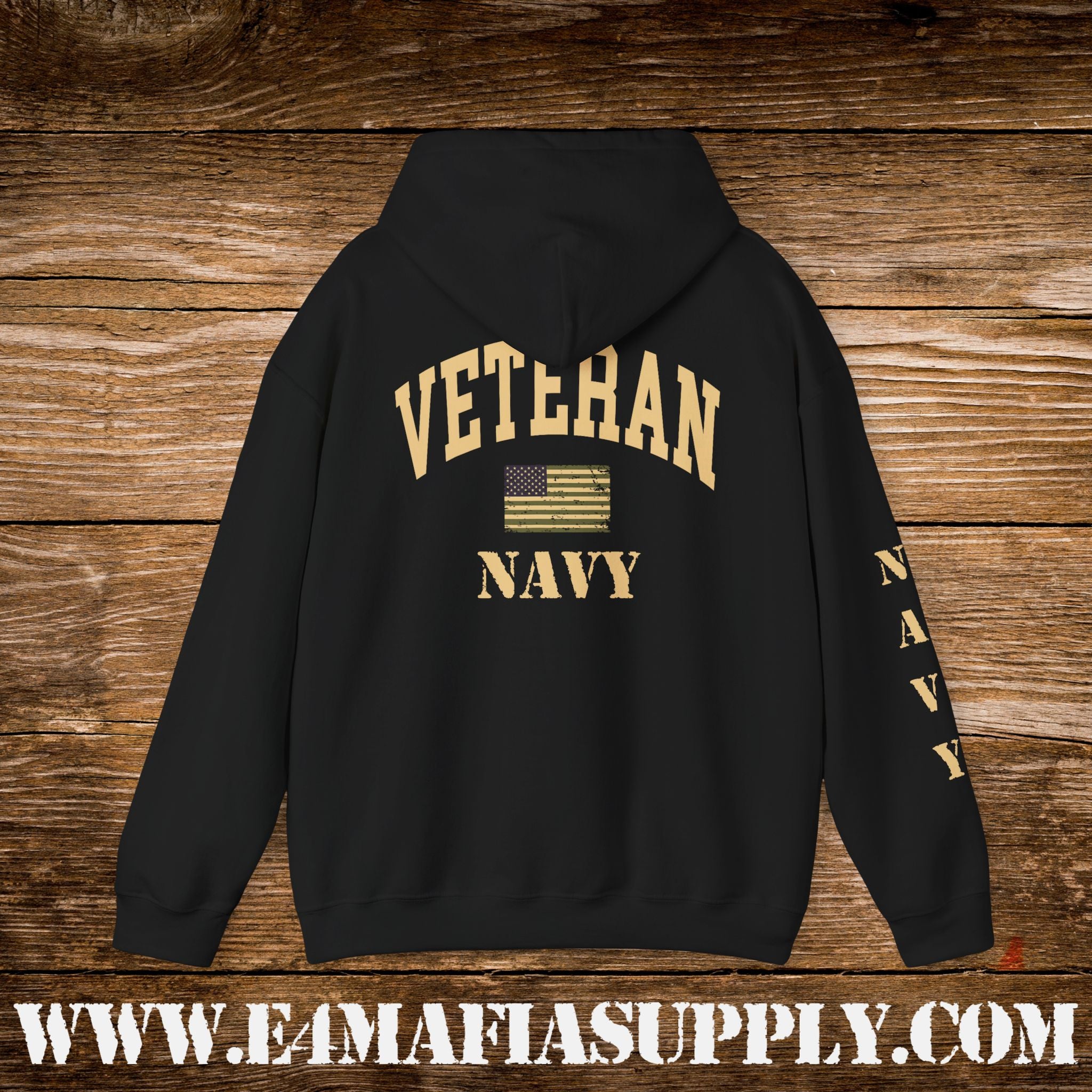 “Navy Veteran Flag” Military Pride Hoodie