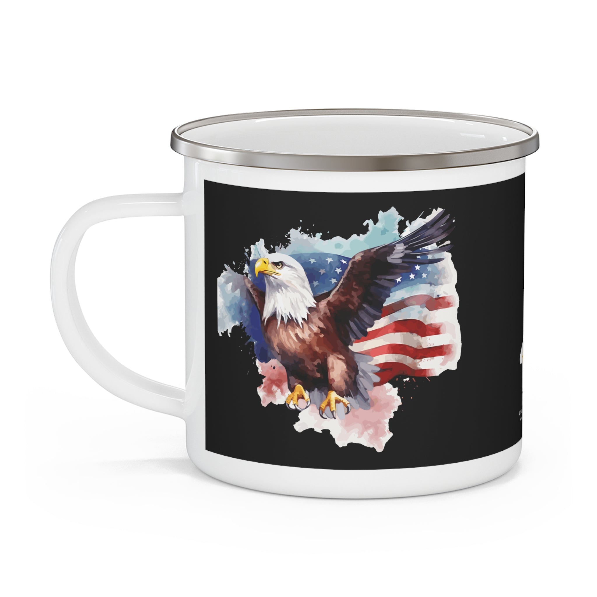 Freedom Eagle Coffee Cup – Bold American Flag Enamel Mug