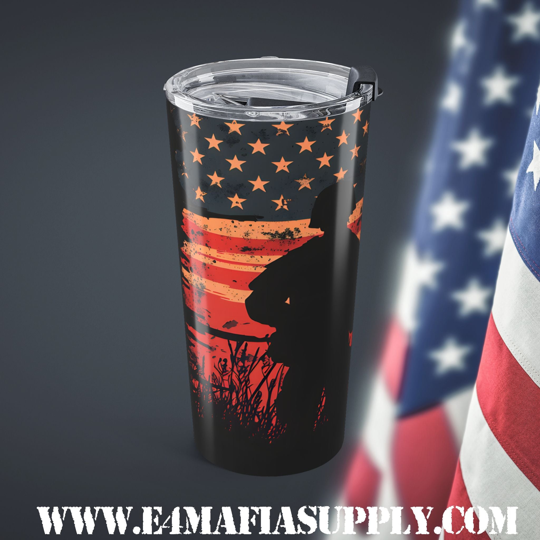 Salute to Service — Patriotic Soldier Silhouette Tumbler That Honors the Brave