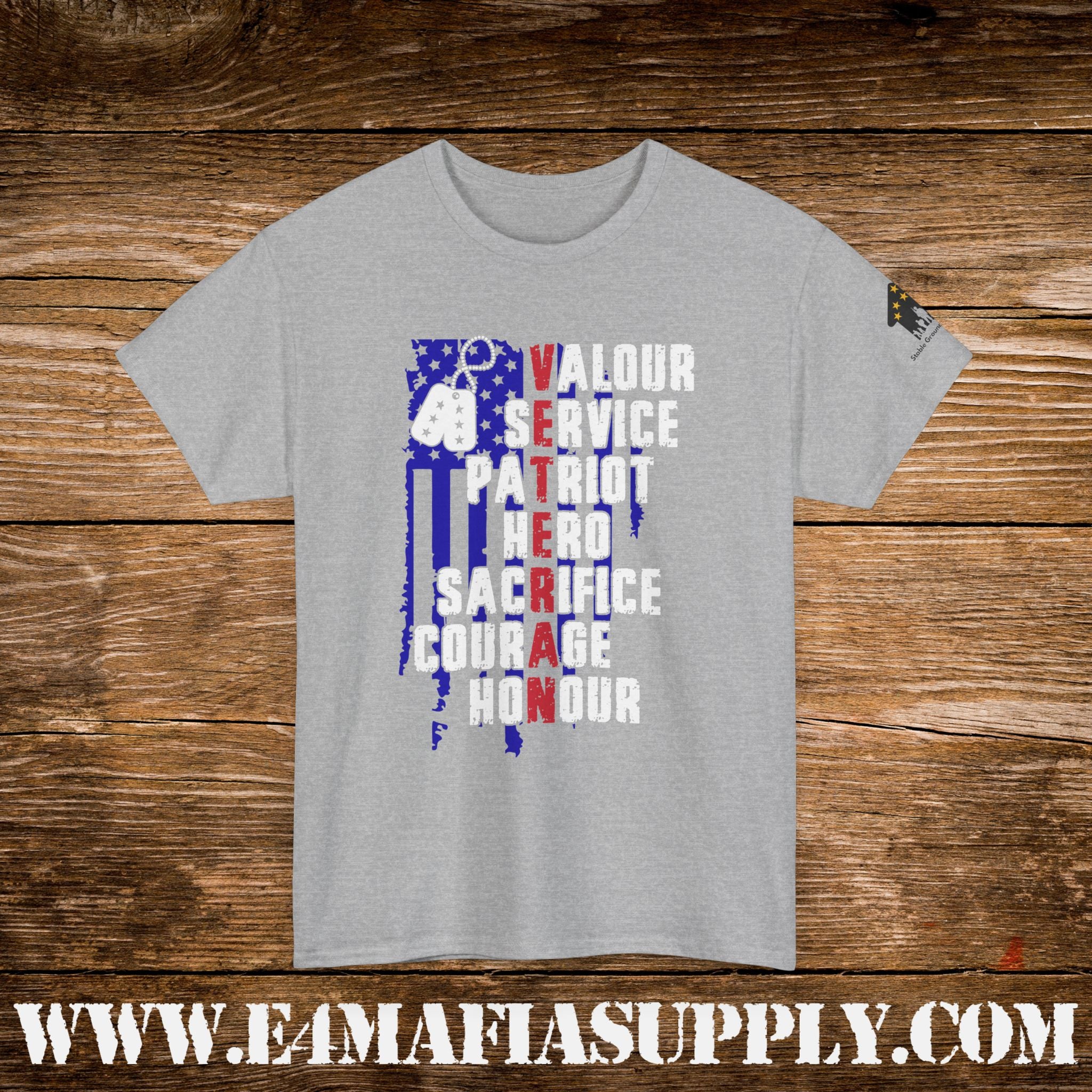 “Valour, Service, Patriot, Hero” – Military Pride & Sacrifice T-Shirt