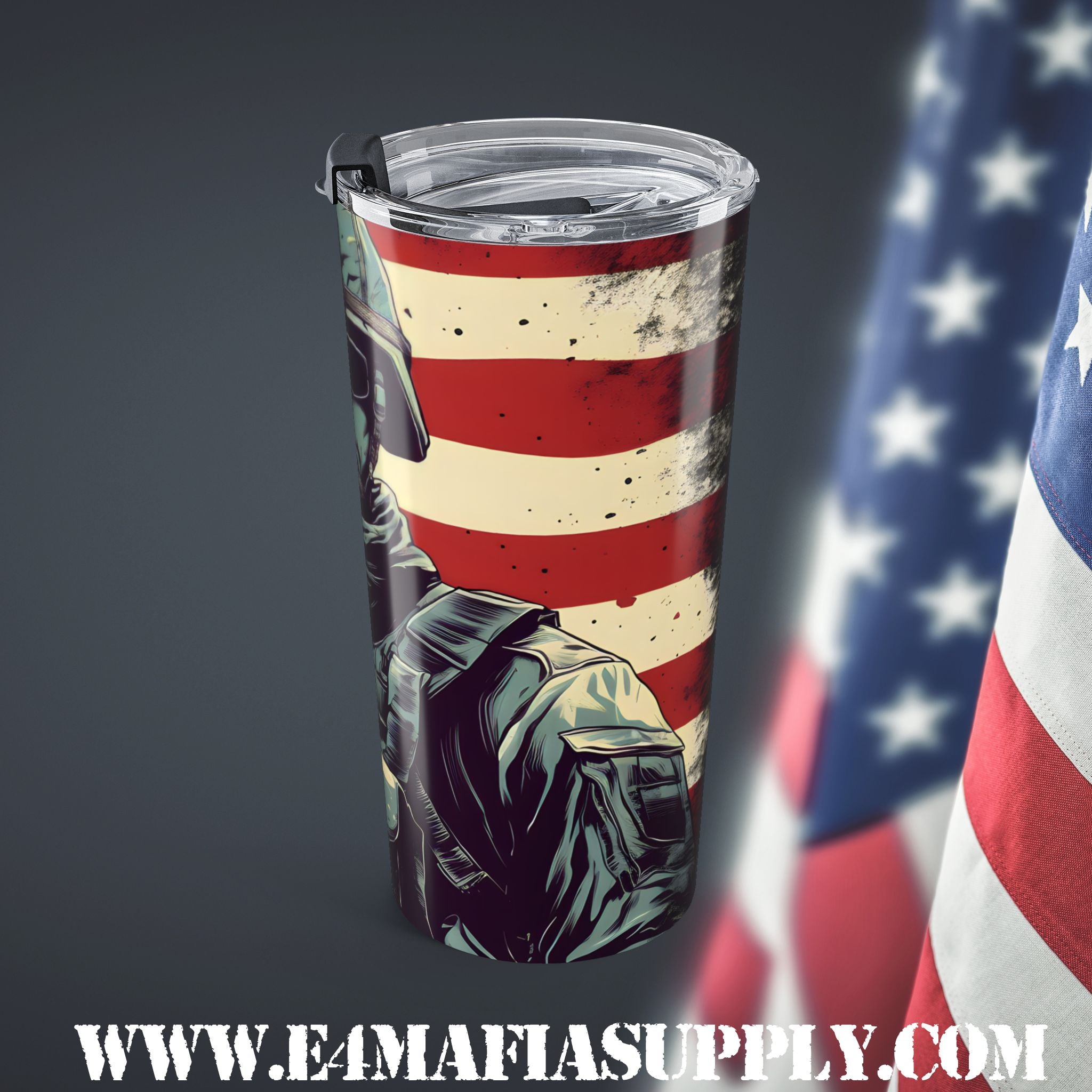 Modern Patriot — American Flag Soldier Tumbler for Everyday Warriors