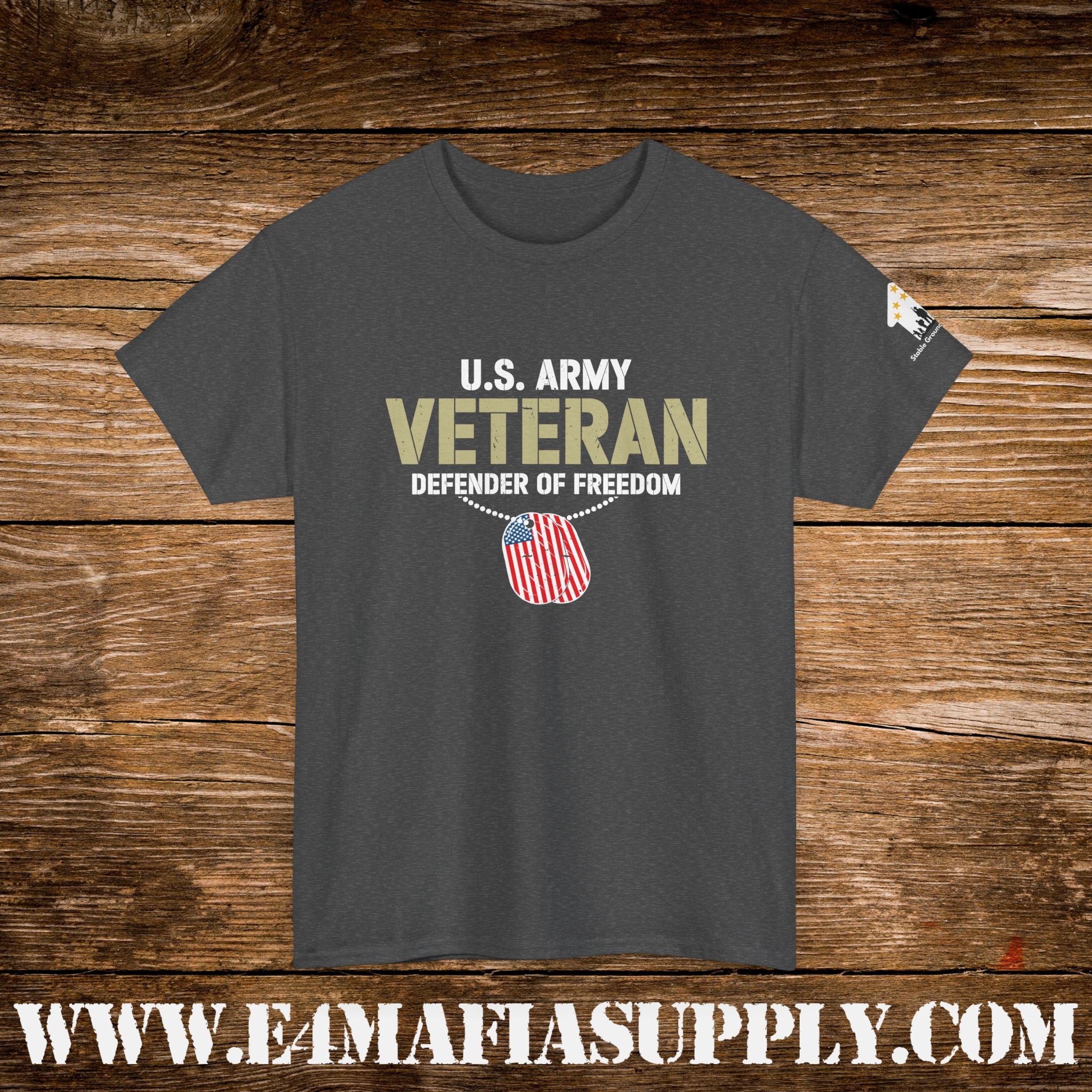“U.S. Army Veteran – Defender of Freedom” Patriotic Military T-Shirt