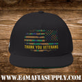 Patriotic “Thank You Veterans” Flat Bill Cap with American Flag Embroidery