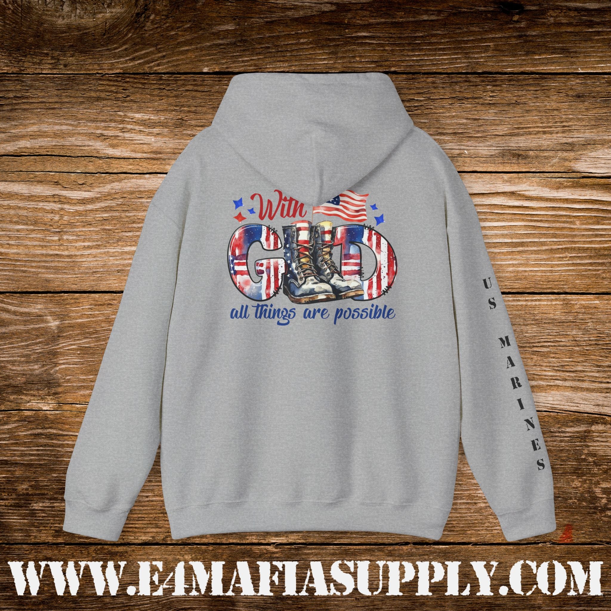 With God All Things Are Possible – US Marines Hoodie