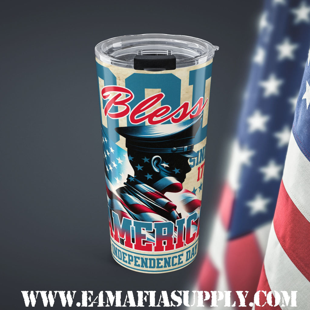 God Bless America — Vintage Patriotic Tumbler for the True Red, White & Brew