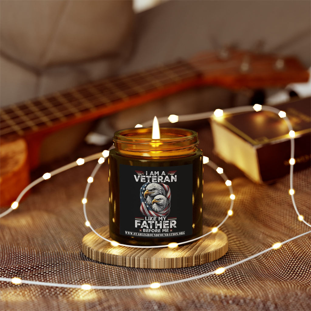 I Am a Veteran Like My Father Before Me Candle – Patriotic Tribute Gift