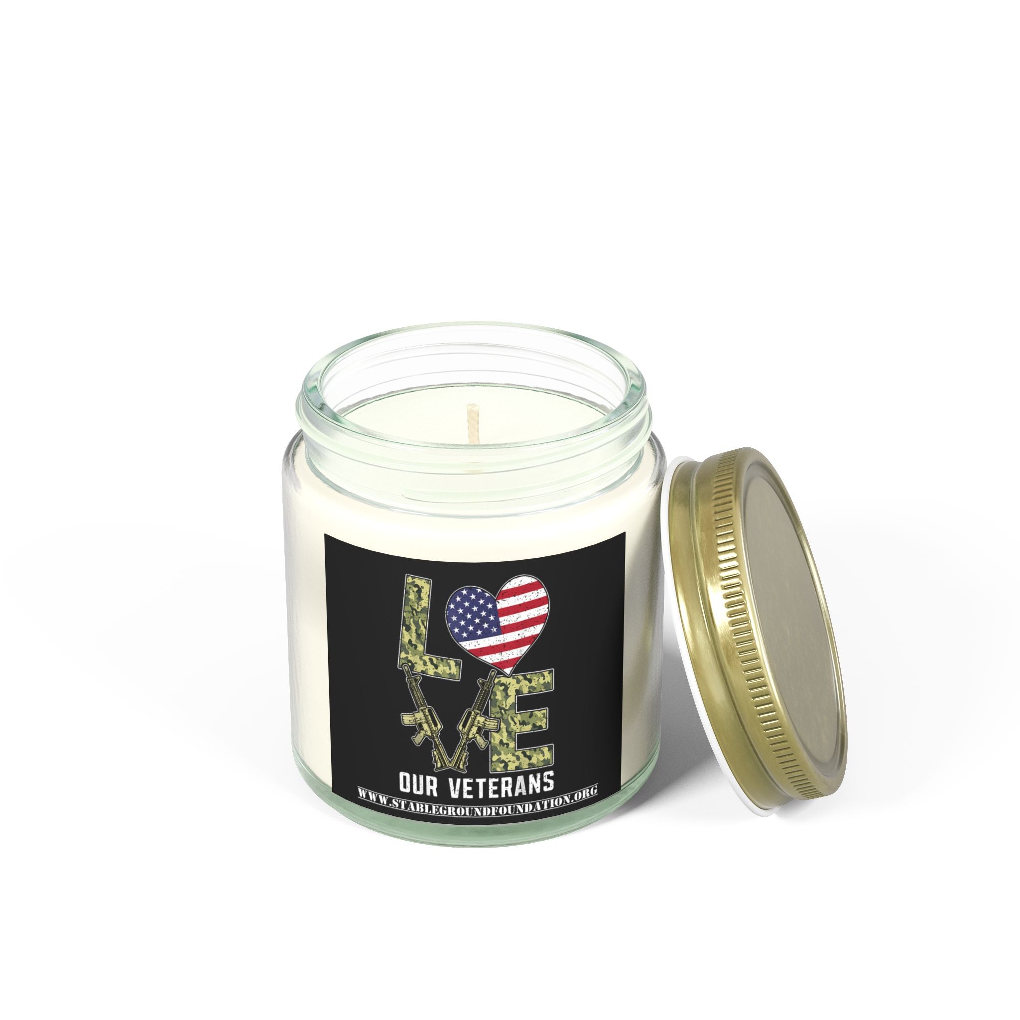 Love Our Veterans Candle — Light That Honors Those Who Served