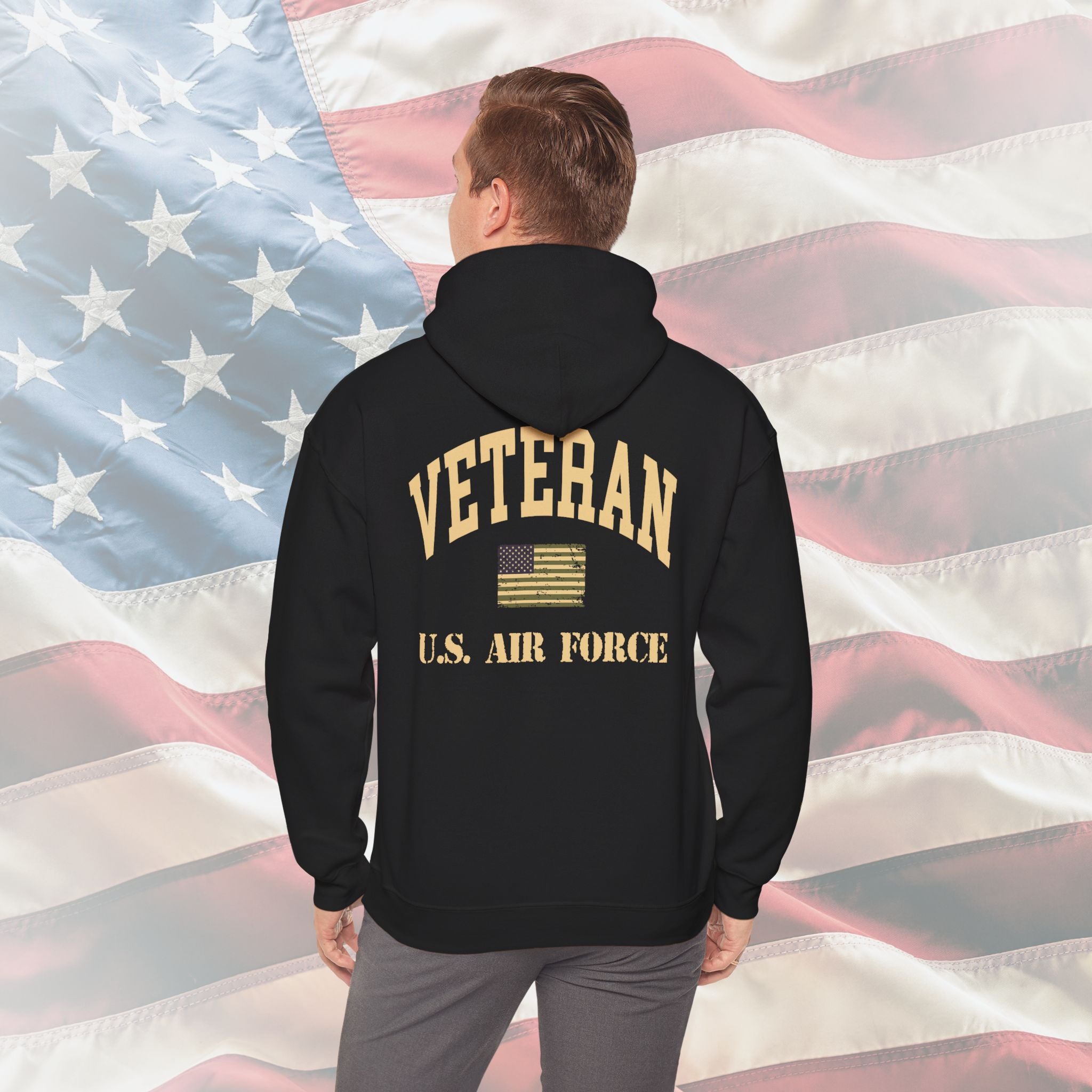 “U.S. Air Force Veteran Flag” Military Pride Hoodie