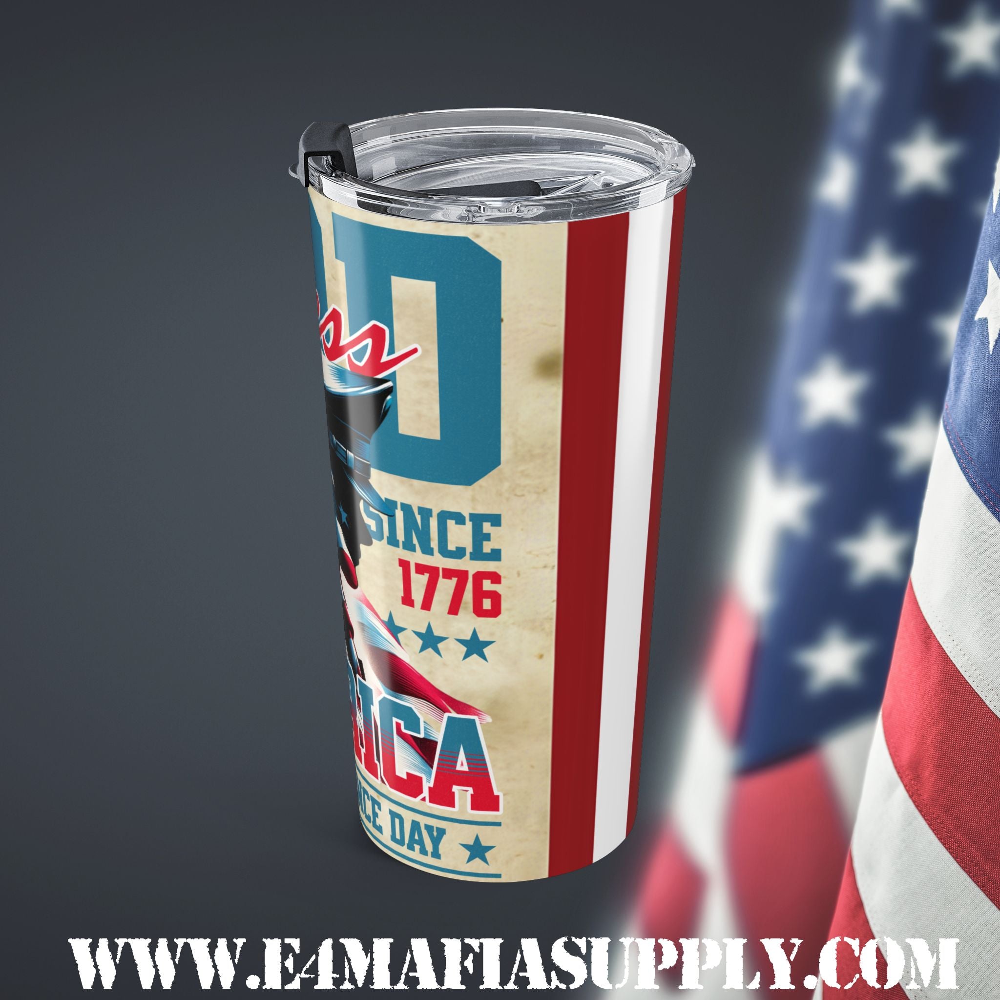 God Bless America — Vintage Patriotic Tumbler for the True Red, White & Brew