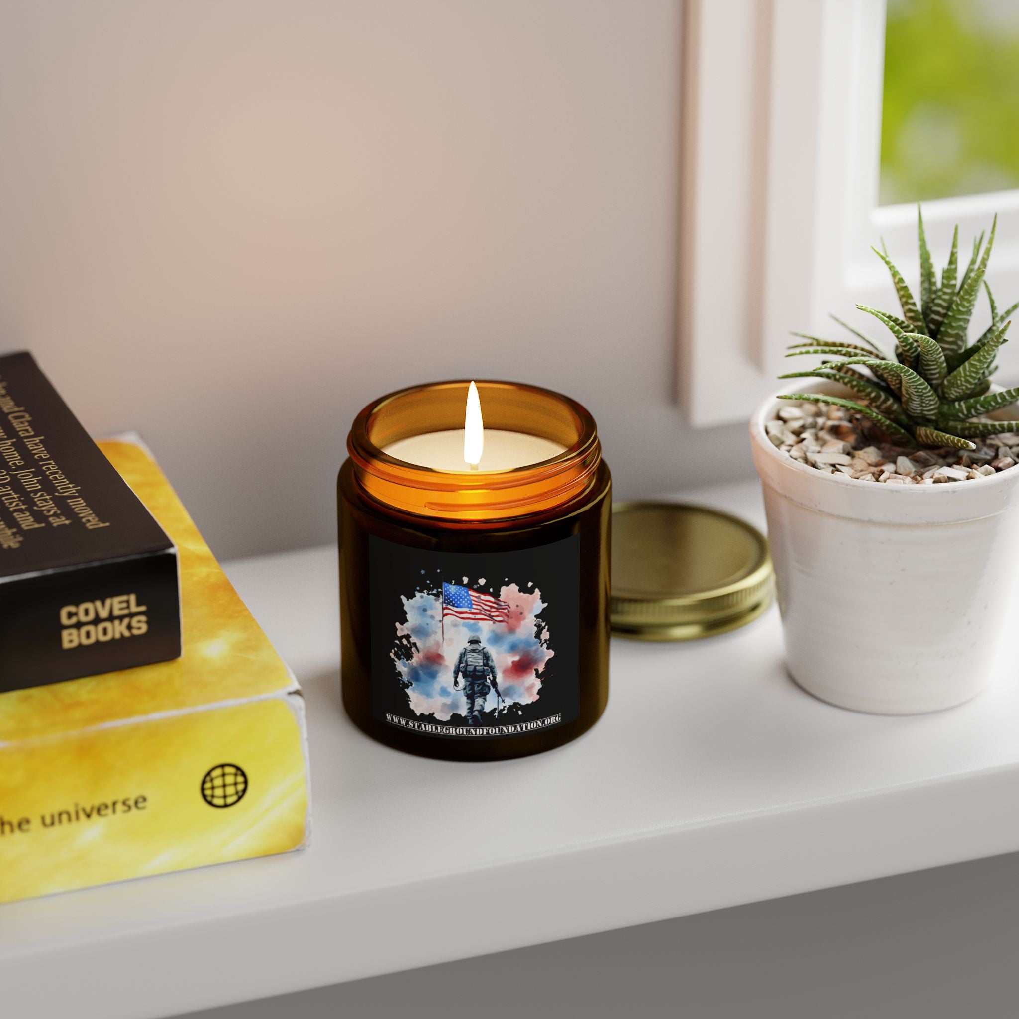 Brothers in Arms Candle – Honoring Our Veterans and American Pride