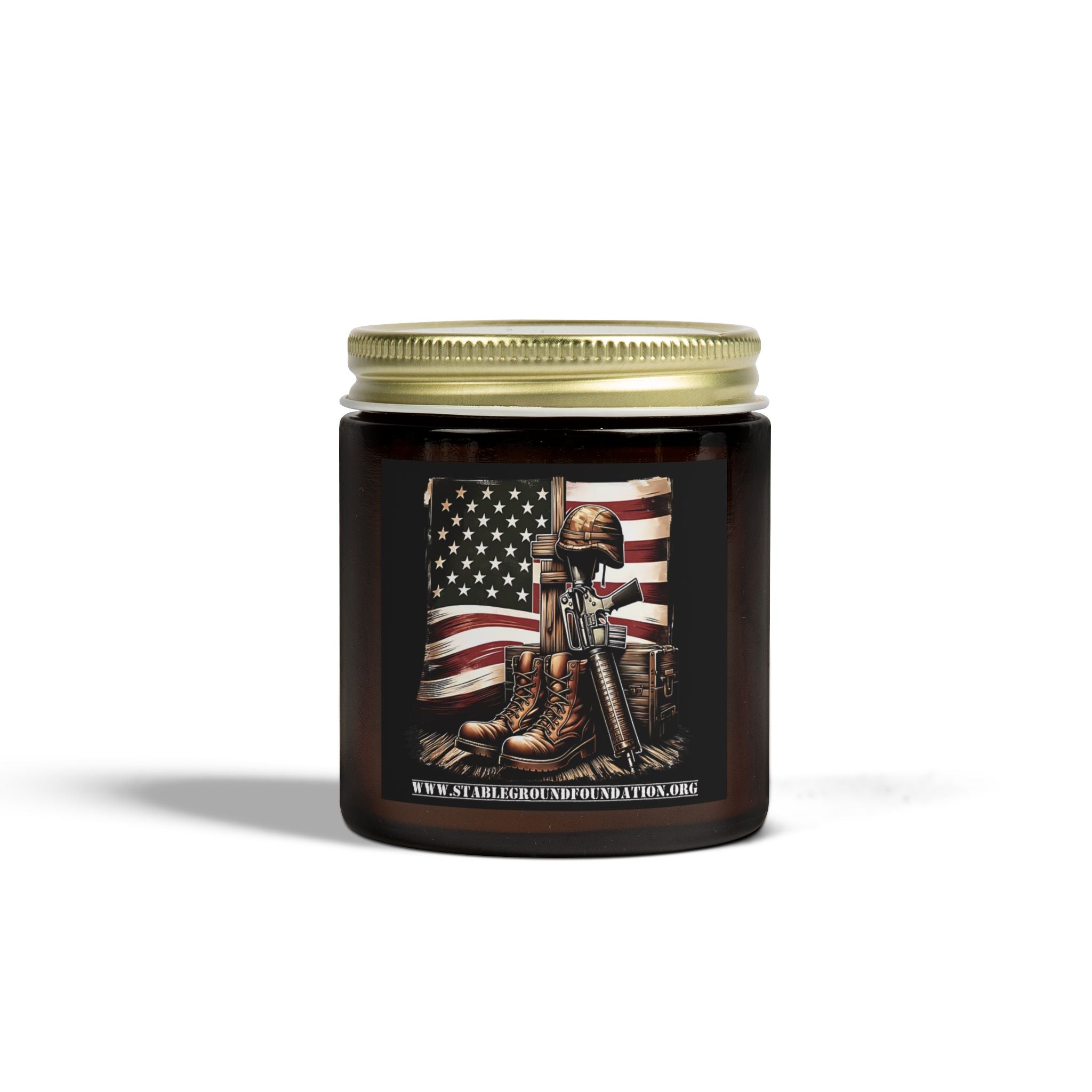 Battlefield Honor Candle – Soldier and Flag Memorial Tribute