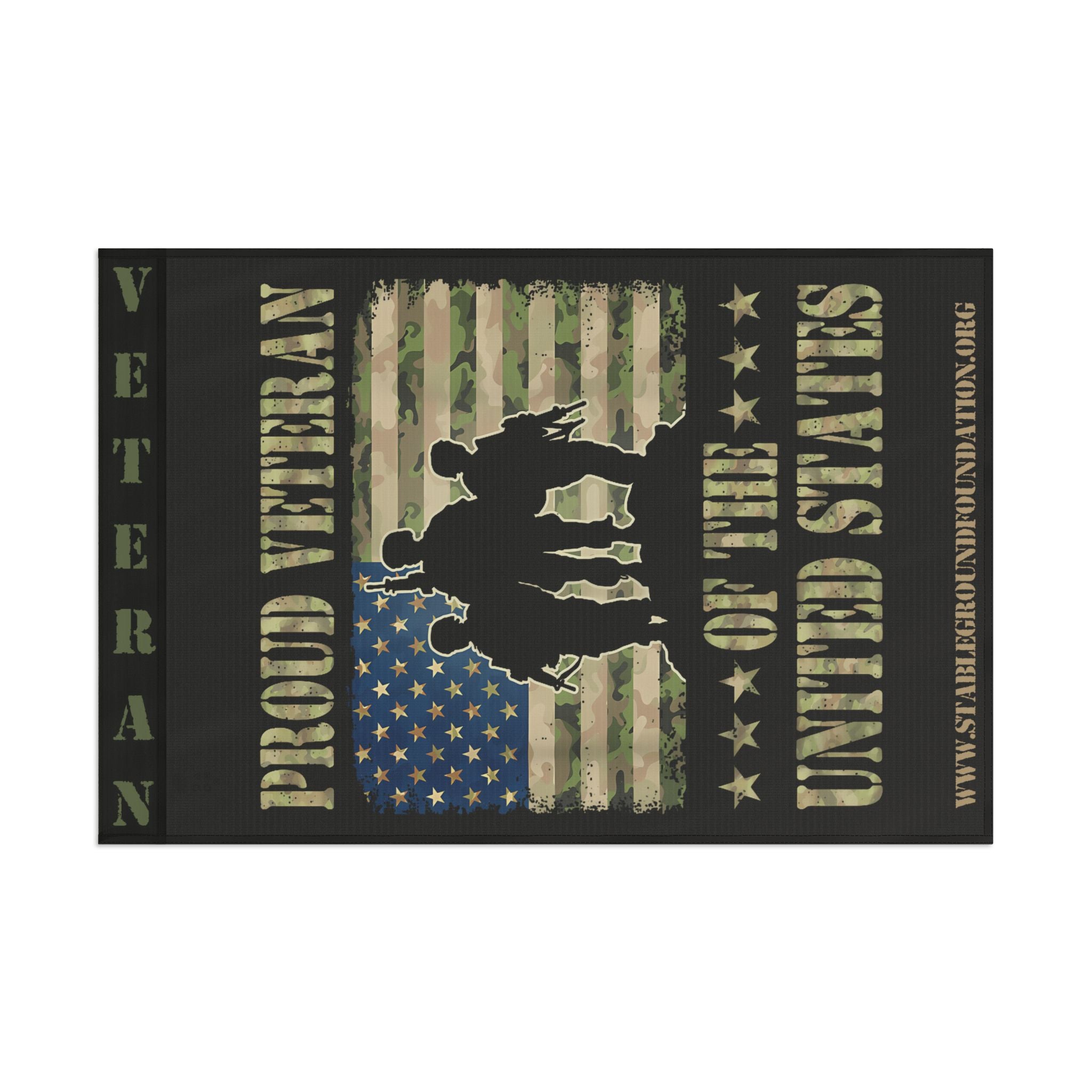 Proud Veteran of the United States — Camouflage American Flag Honoring Service