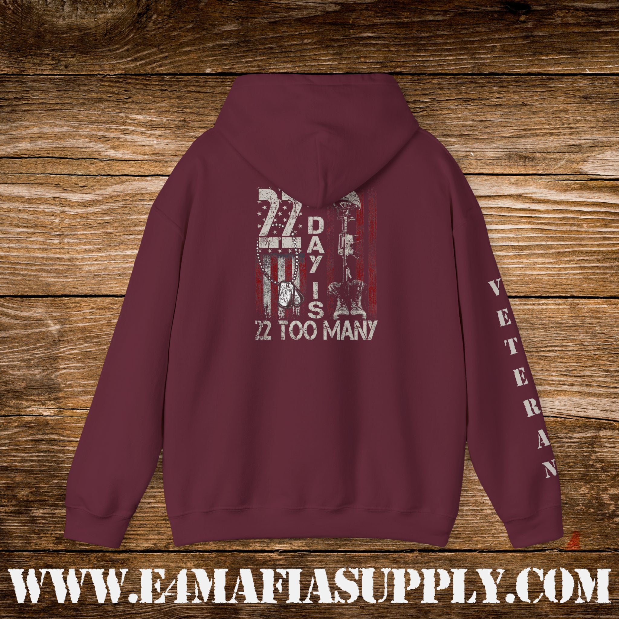 22 A Day Is 22 Too Many Veteran Awareness Hoodie