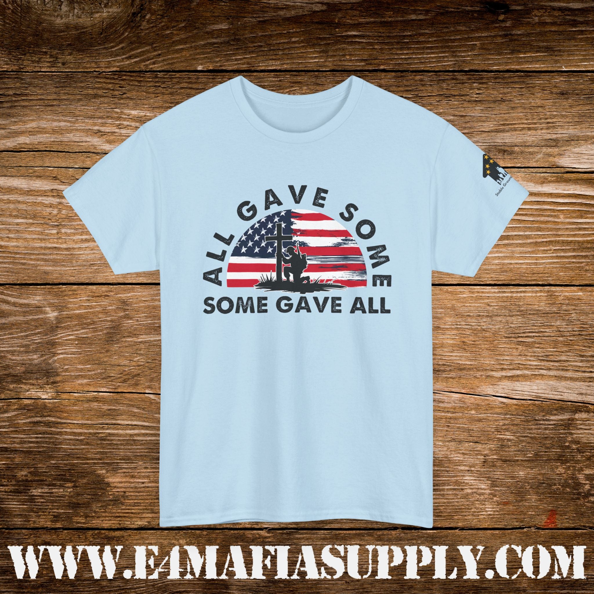 “All Gave Some, Some Gave All” – Soldier Silhouette American Flag Memorial T-Shirt