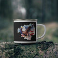Freedom Eagle Coffee Cup – Bold American Flag Enamel Mug