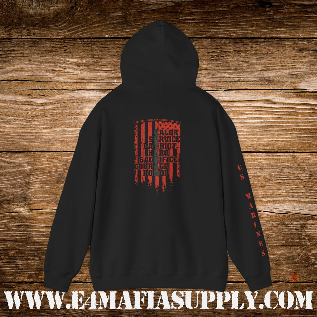 Valour, Service, Patriot, Hero – US Marines Hoodie