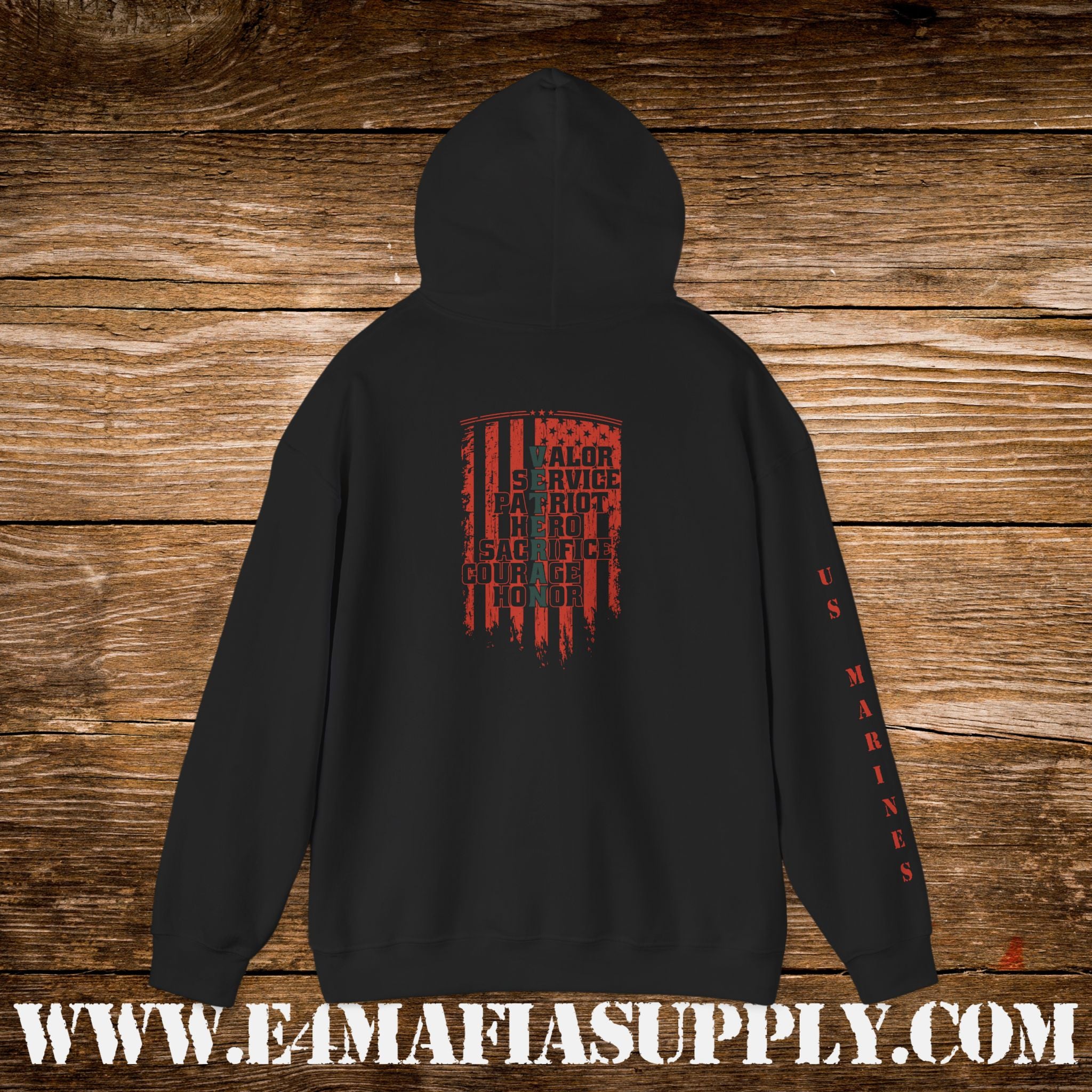 Valour, Service, Patriot, Hero – US Marines Hoodie