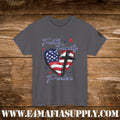 “Faith, Family, Freedom” – Patriotic American Flag & Cross T-Shirt