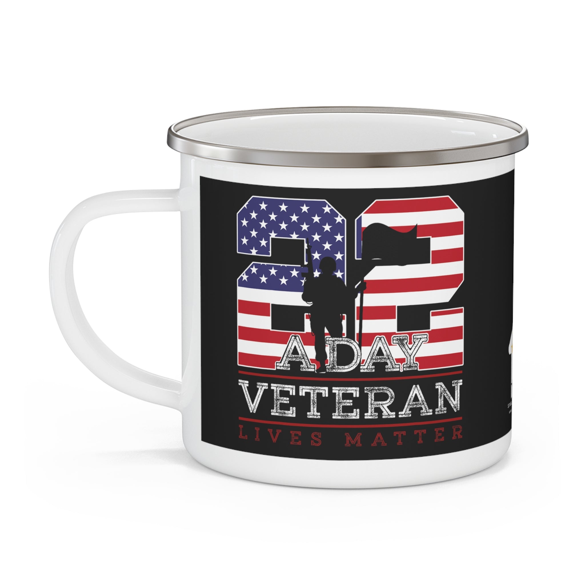 22 A Day Coffee Cup – Veteran Lives Matter Patriotic Awareness Enamel Cup
