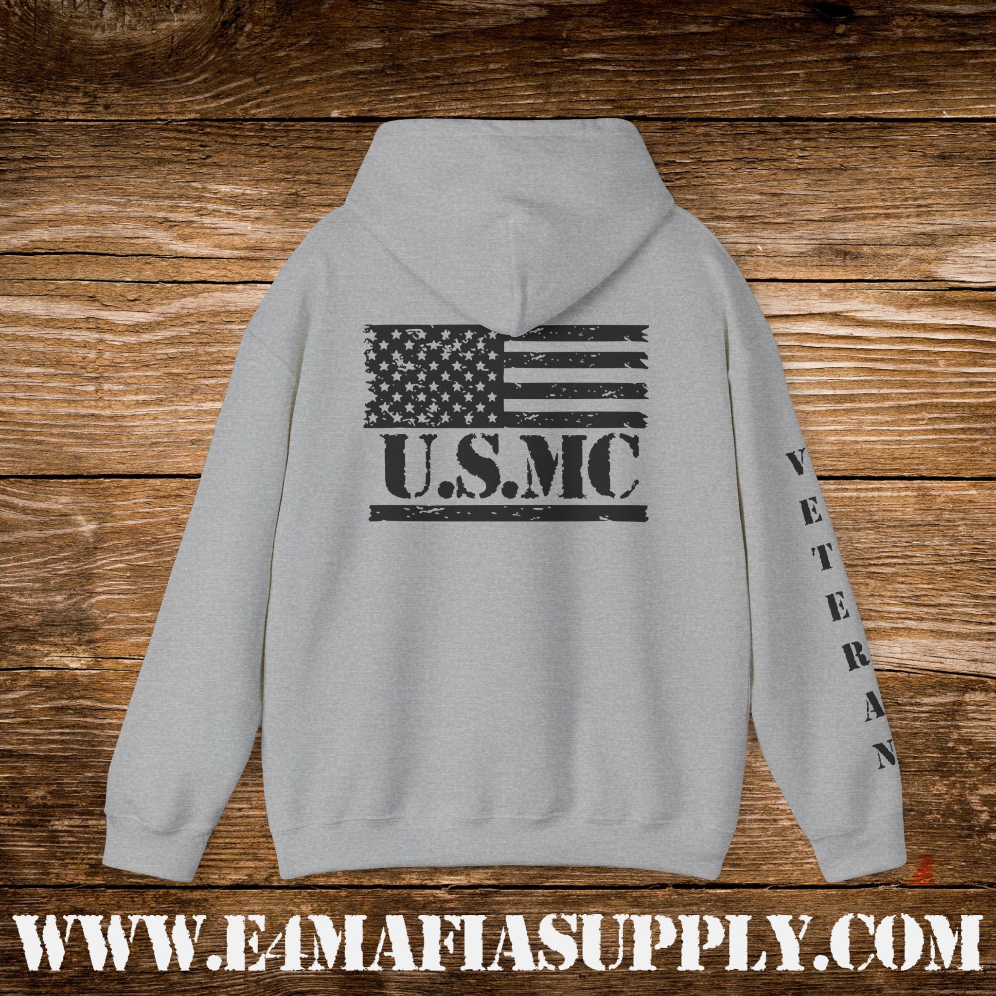 “USMC Veteran Flag” Military Pride Hoodie