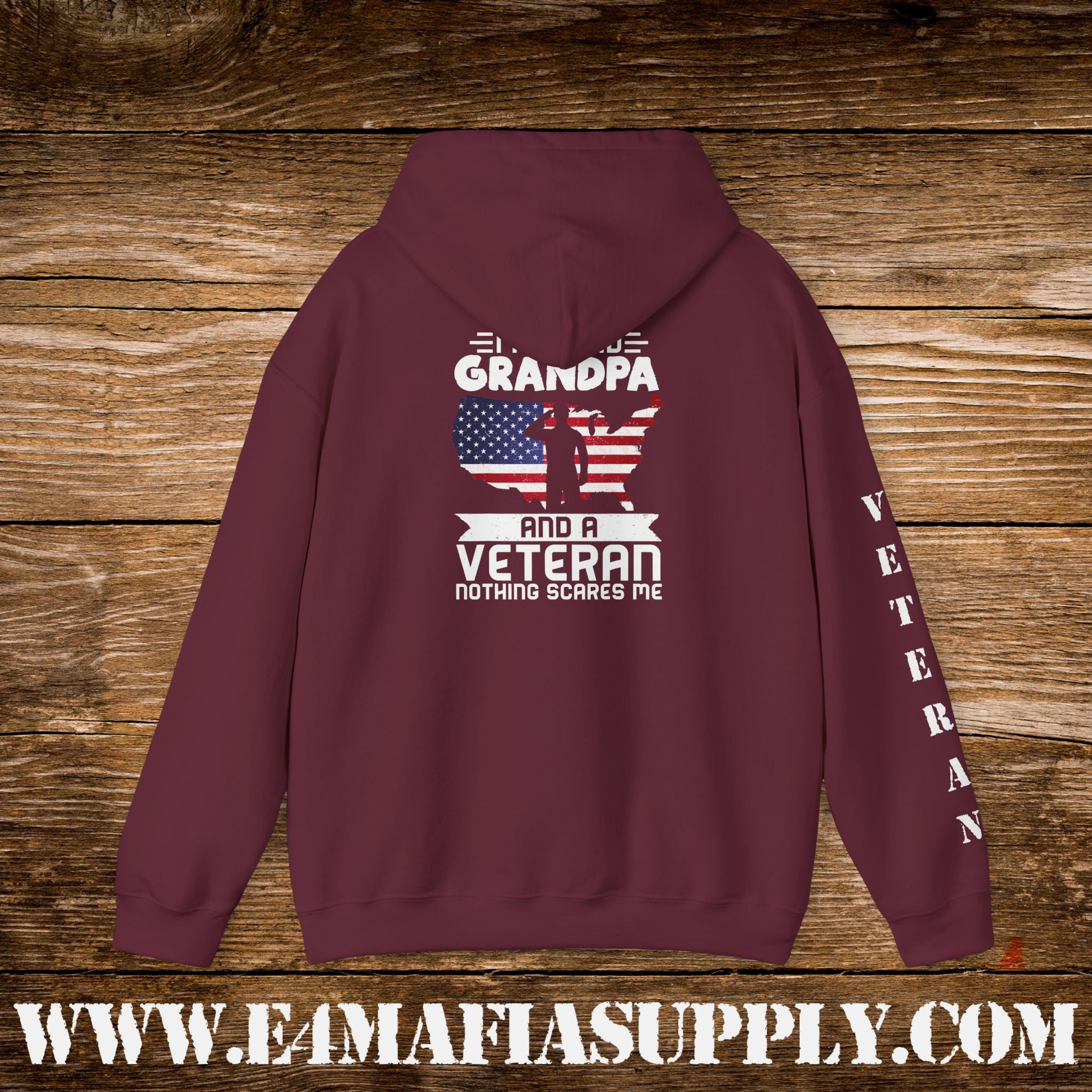 Grandpa and a Veteran Nothing Scares Me Hoodie