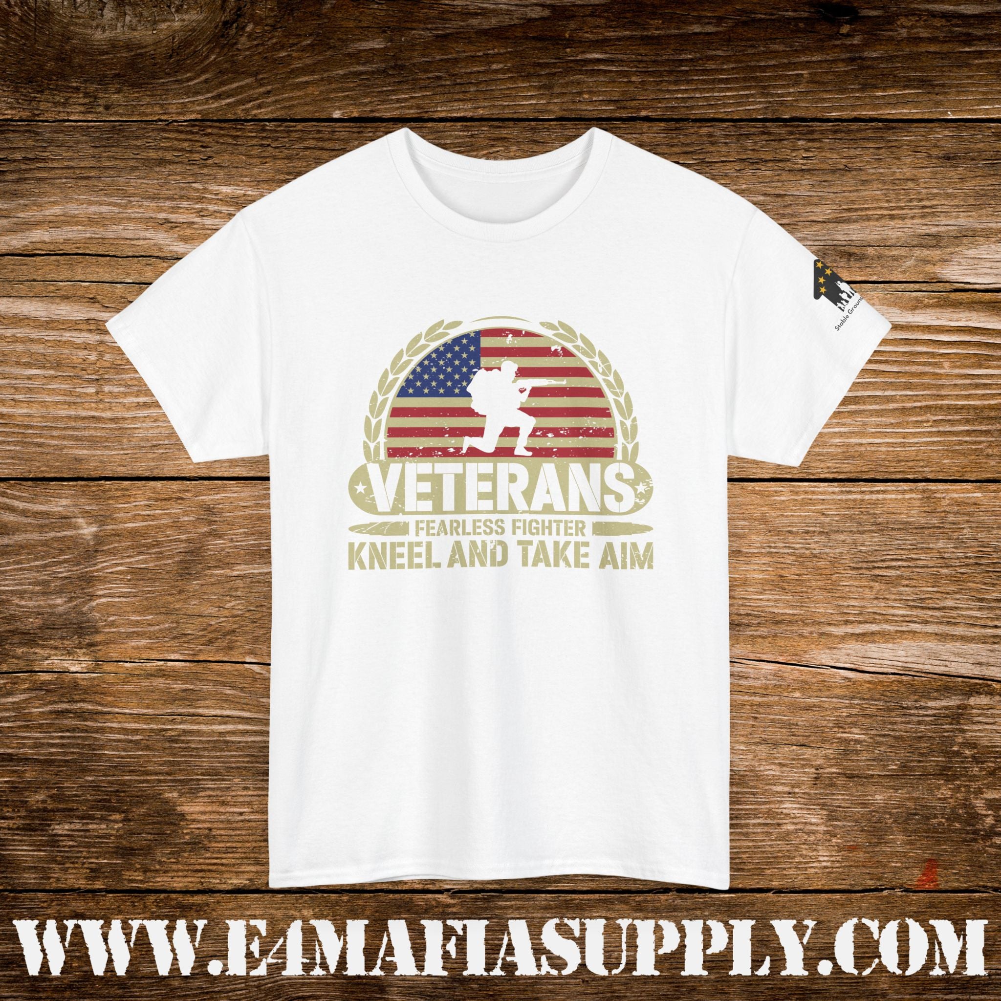 “Veterans: Kneel and Take Aim” – Fearless Patriotic Military T-Shirt
